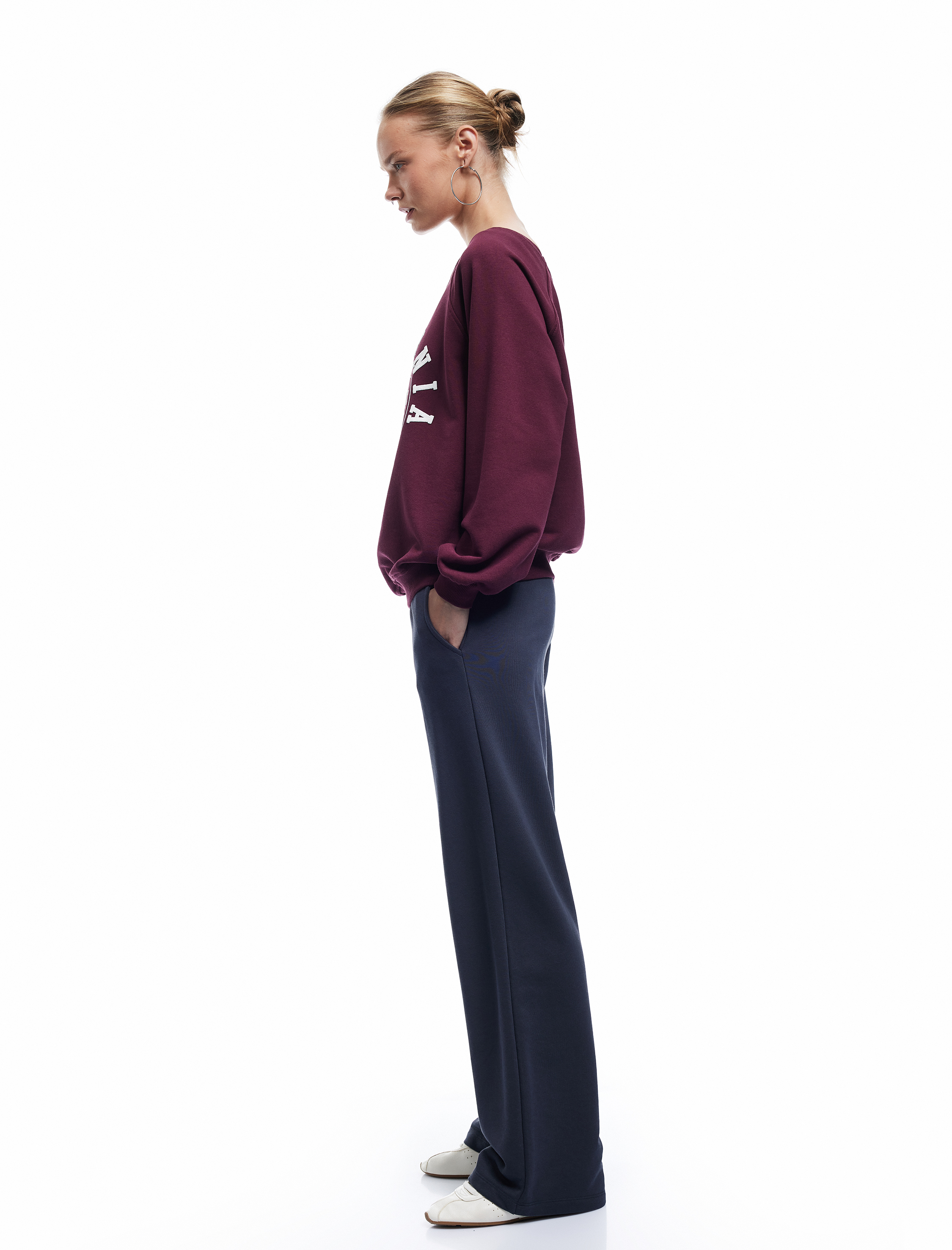   Beli Lastikli Rahat Kalıp Cepli İspanyol Paça Eşofman Altı