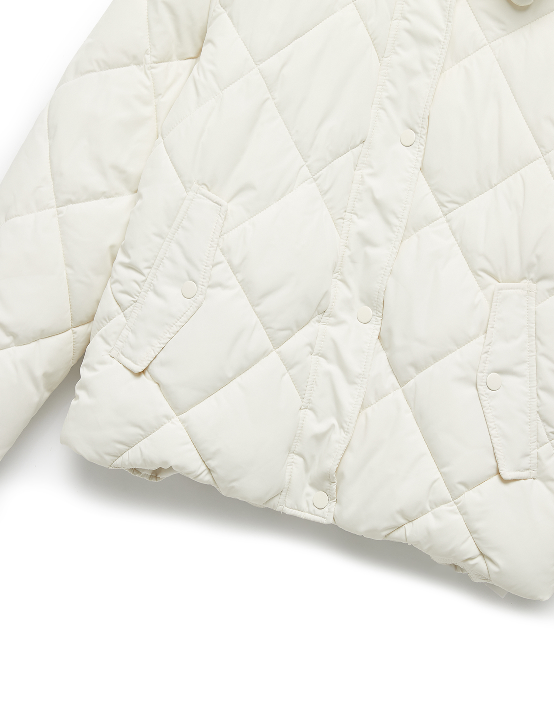   Suni Kürk Yakalı Uzun Kollu Fermuarlı Cepli Kapitone Ceket