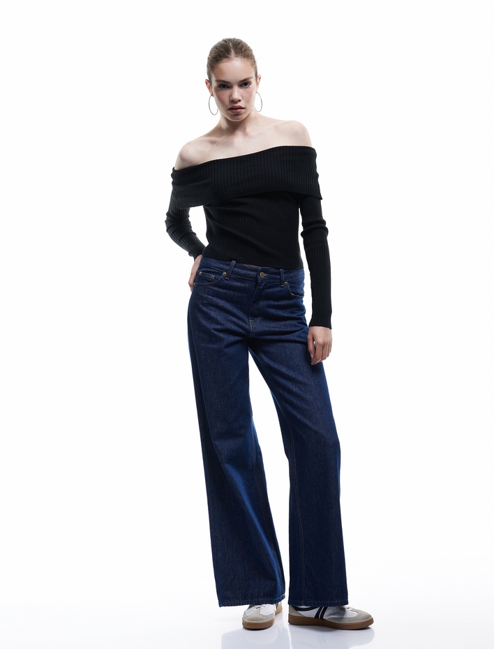  Madonna Yaka Uzun Kollu Slim Fit Triko Kazak