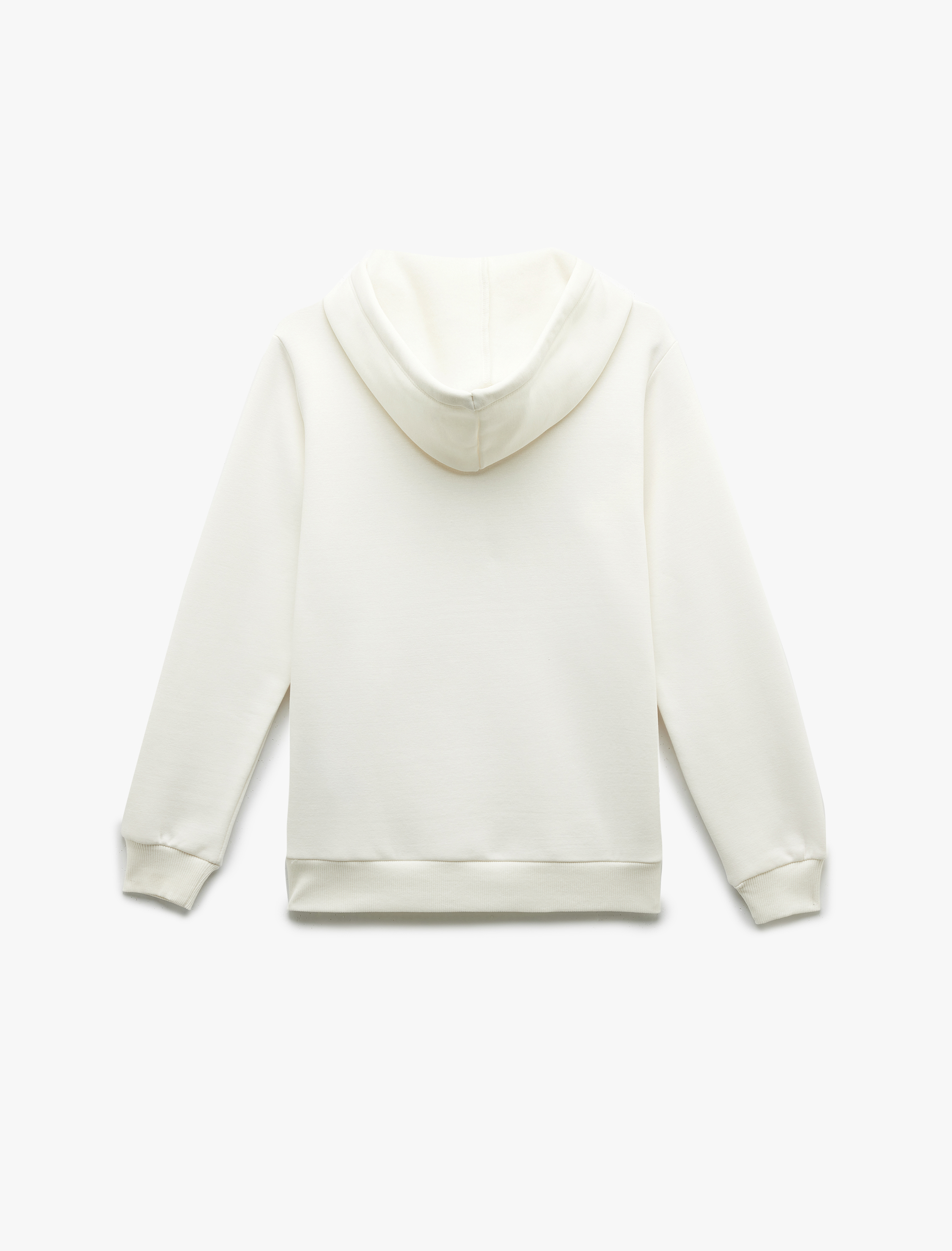   Üç İplik Şardonlu Kanguru Cep Detaylı Kedi Baskılı Kapüşonlu Sweatshirt