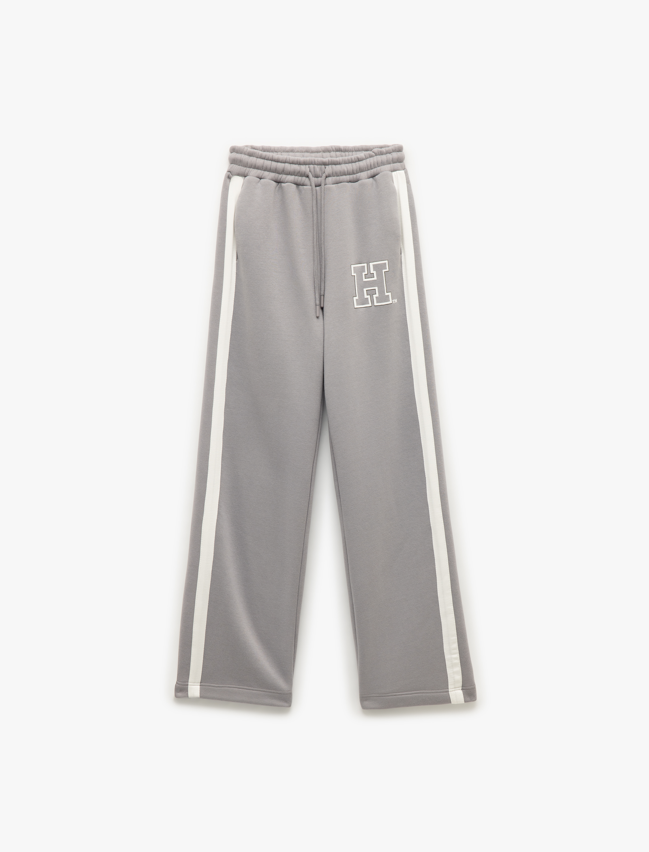   Harvard Lisanslı Beli Bağcıklı Şerit Detaylı Şardonlu Geniş Paça Eşofman Altı