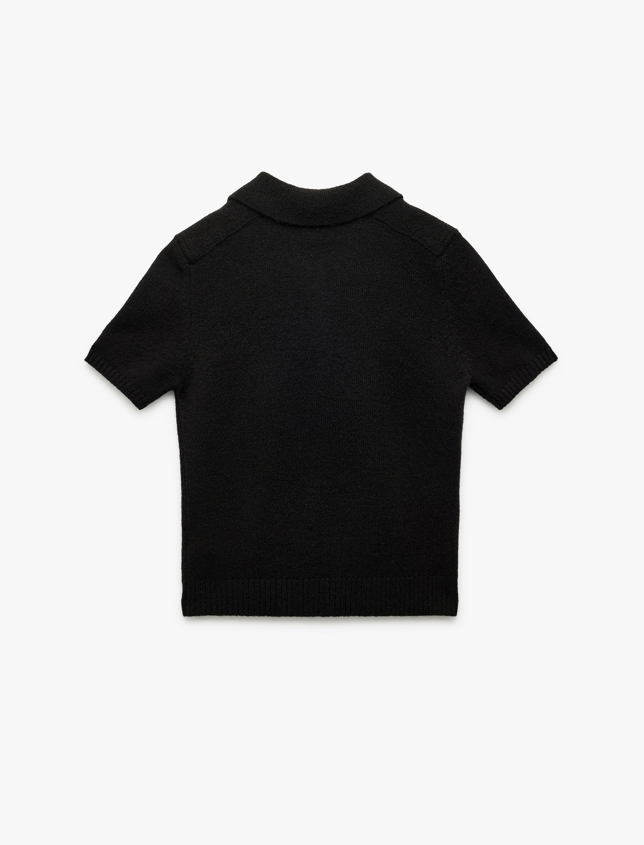   Kısa Kollu Düğmeli Polo Yaka Triko Kazak