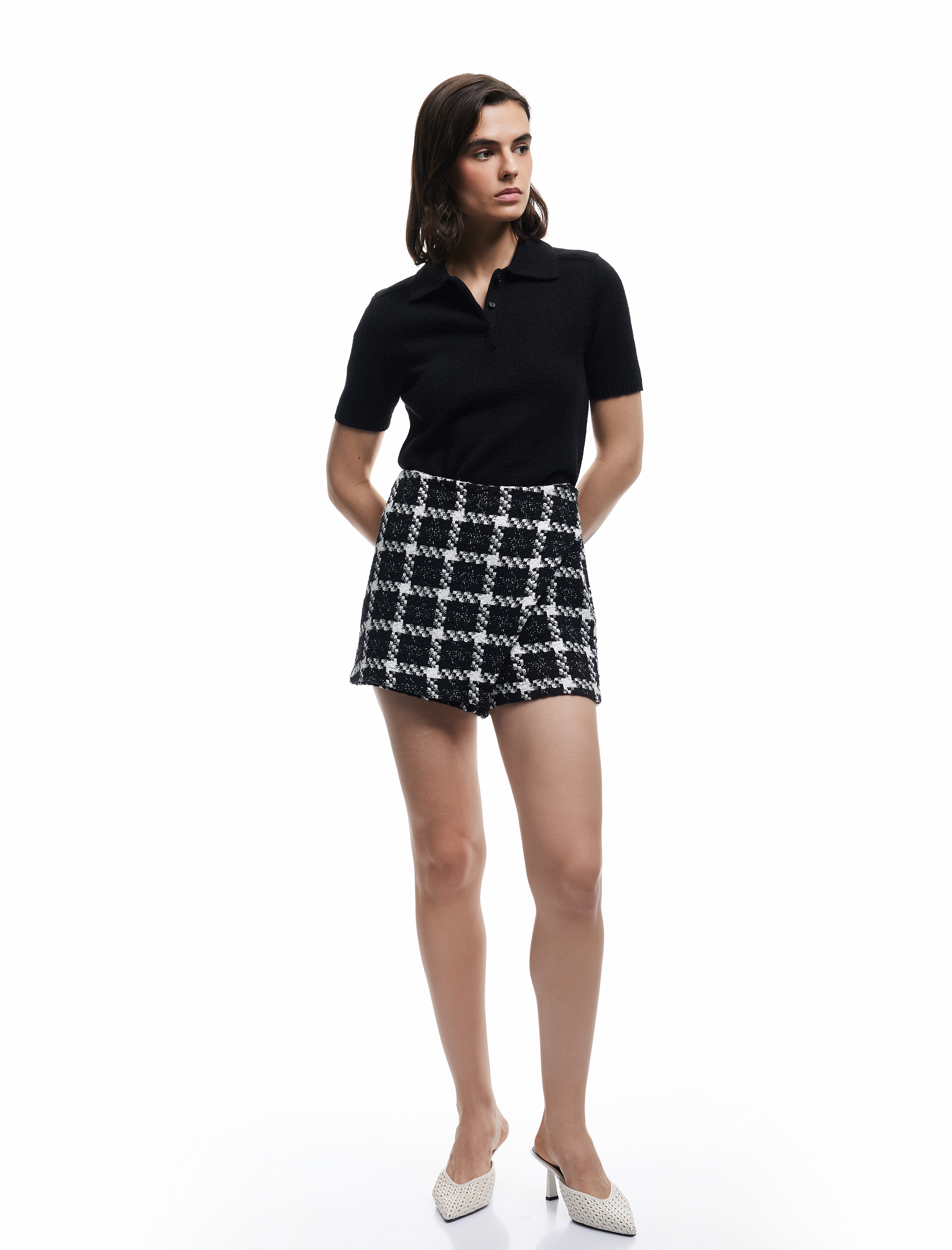   Kısa Kollu Düğmeli Polo Yaka Triko Kazak