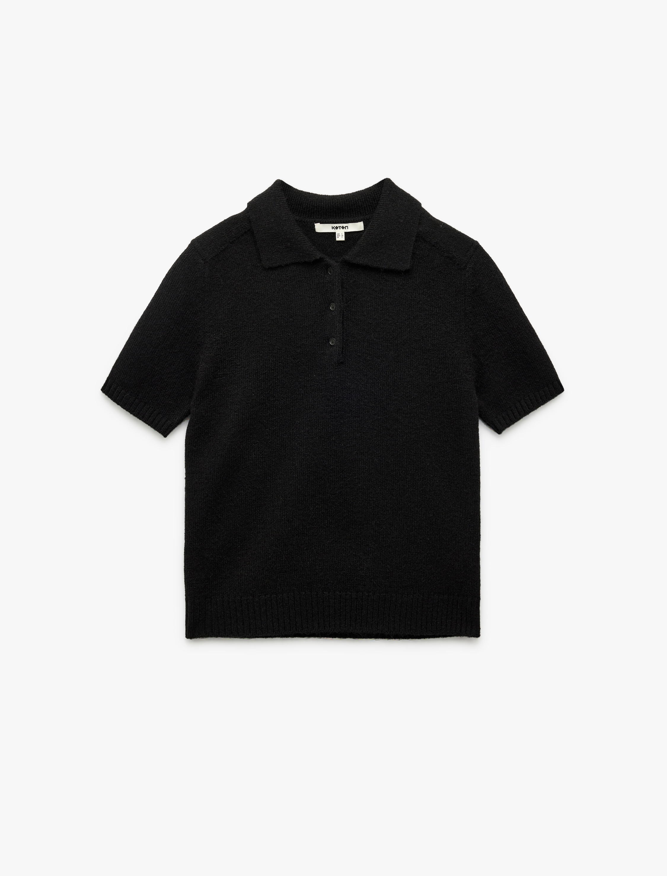   Kısa Kollu Düğmeli Polo Yaka Triko Kazak