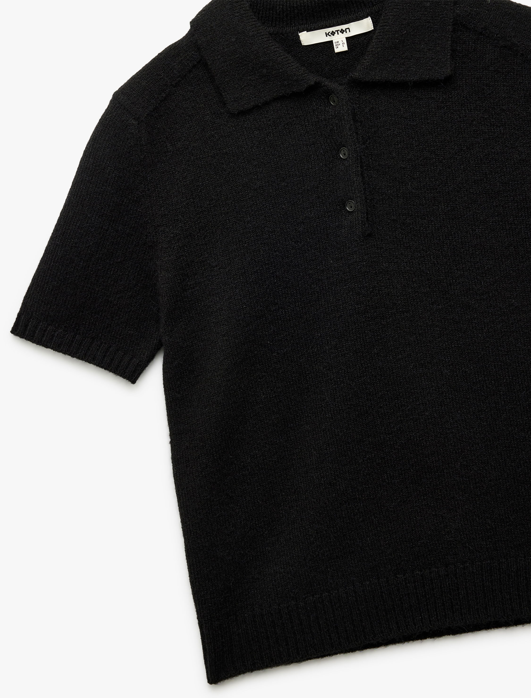   Kısa Kollu Düğmeli Polo Yaka Triko Kazak