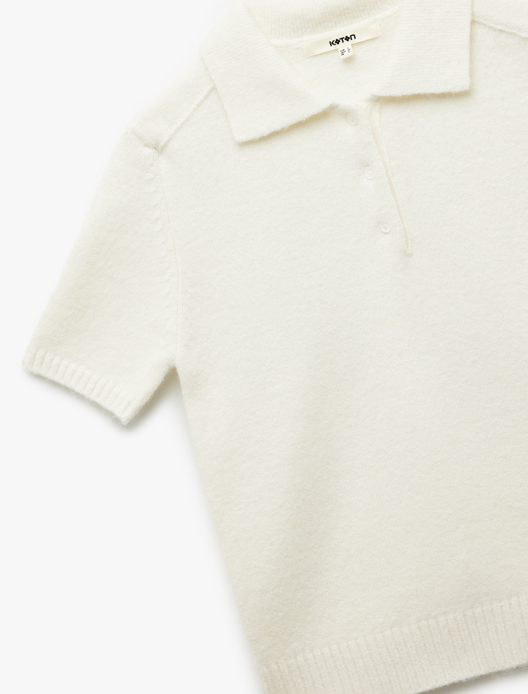   Kısa Kollu Düğmeli Polo Yaka Triko Kazak