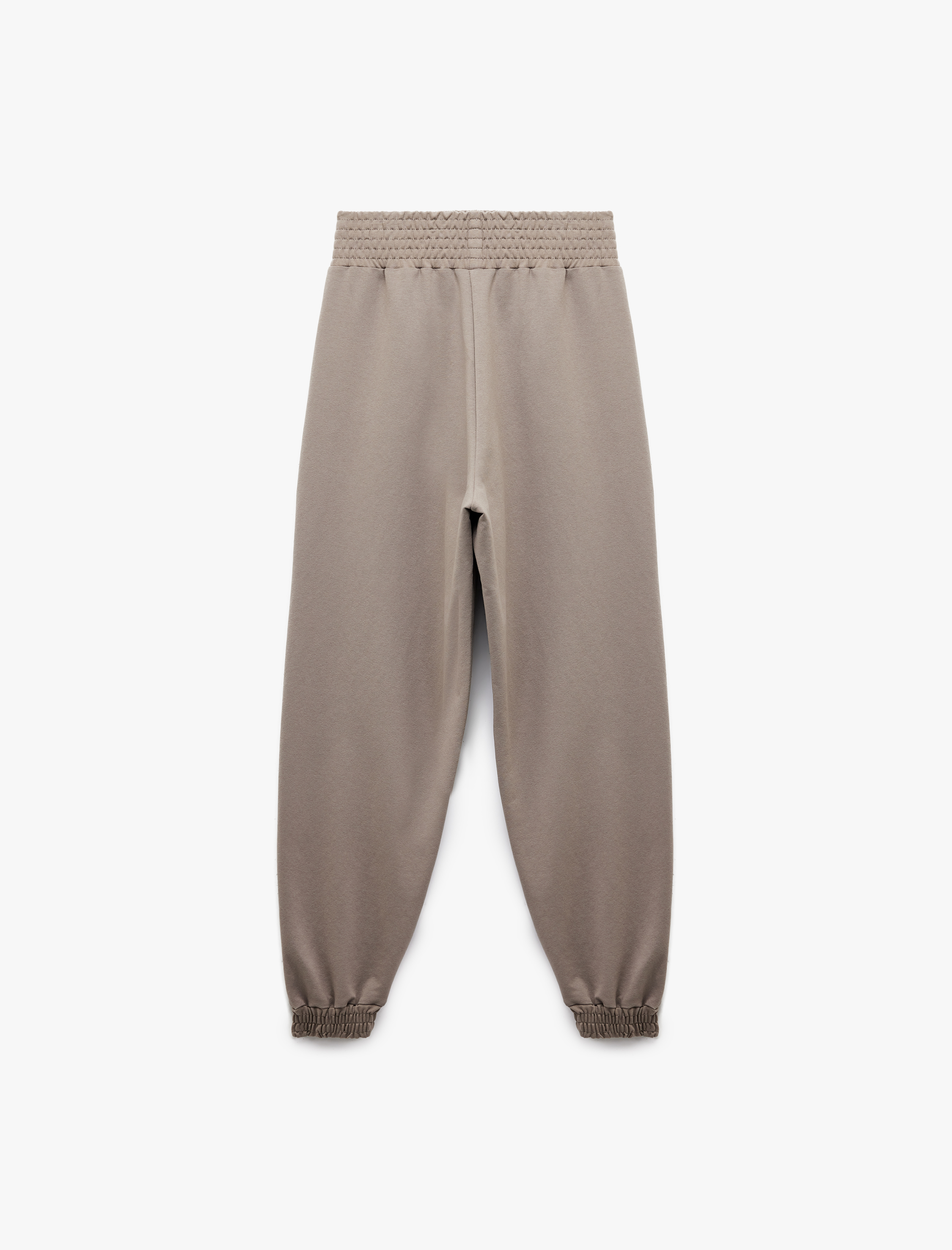   Beli Lastikli Yüksek Bel Cepli Rahat Kalıp Jogger Eşofman Altı