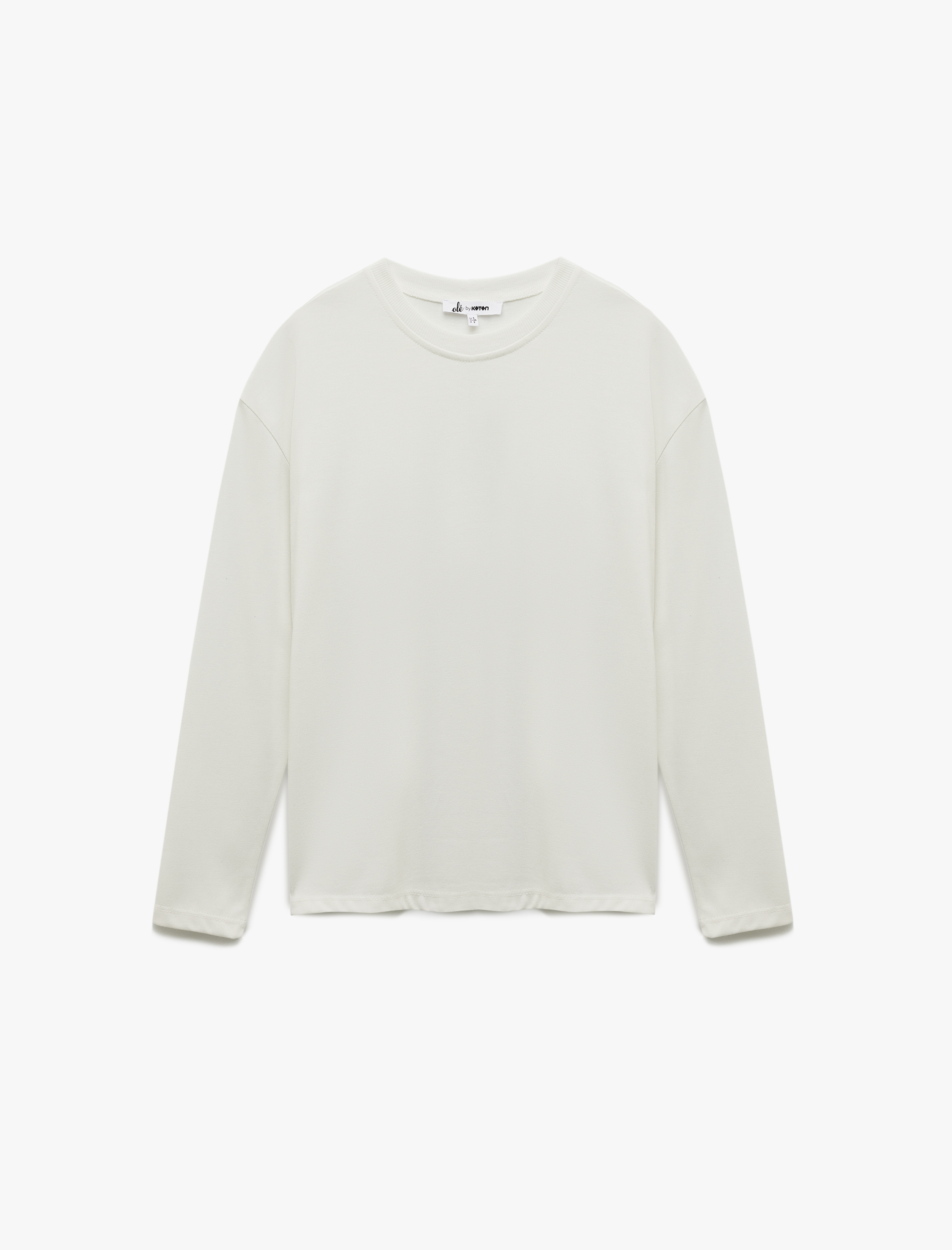   Uzun Kollu Bisiklet Yaka Çizgili Tişört