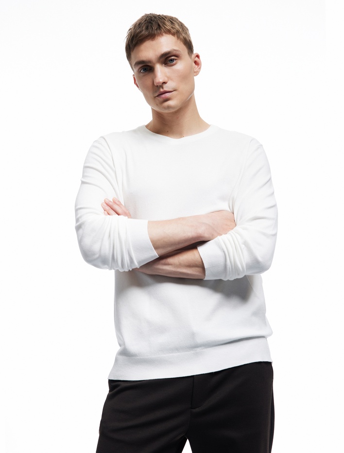  Uzun Kollu Bisiklet Yaka Basic Triko Kazak