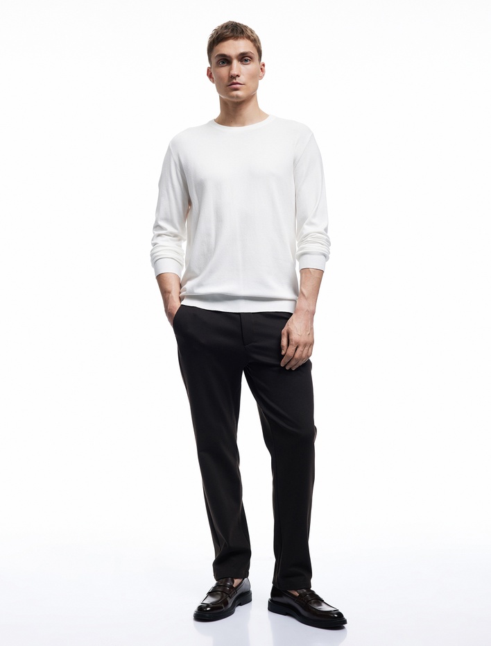  Uzun Kollu Bisiklet Yaka Basic Triko Kazak