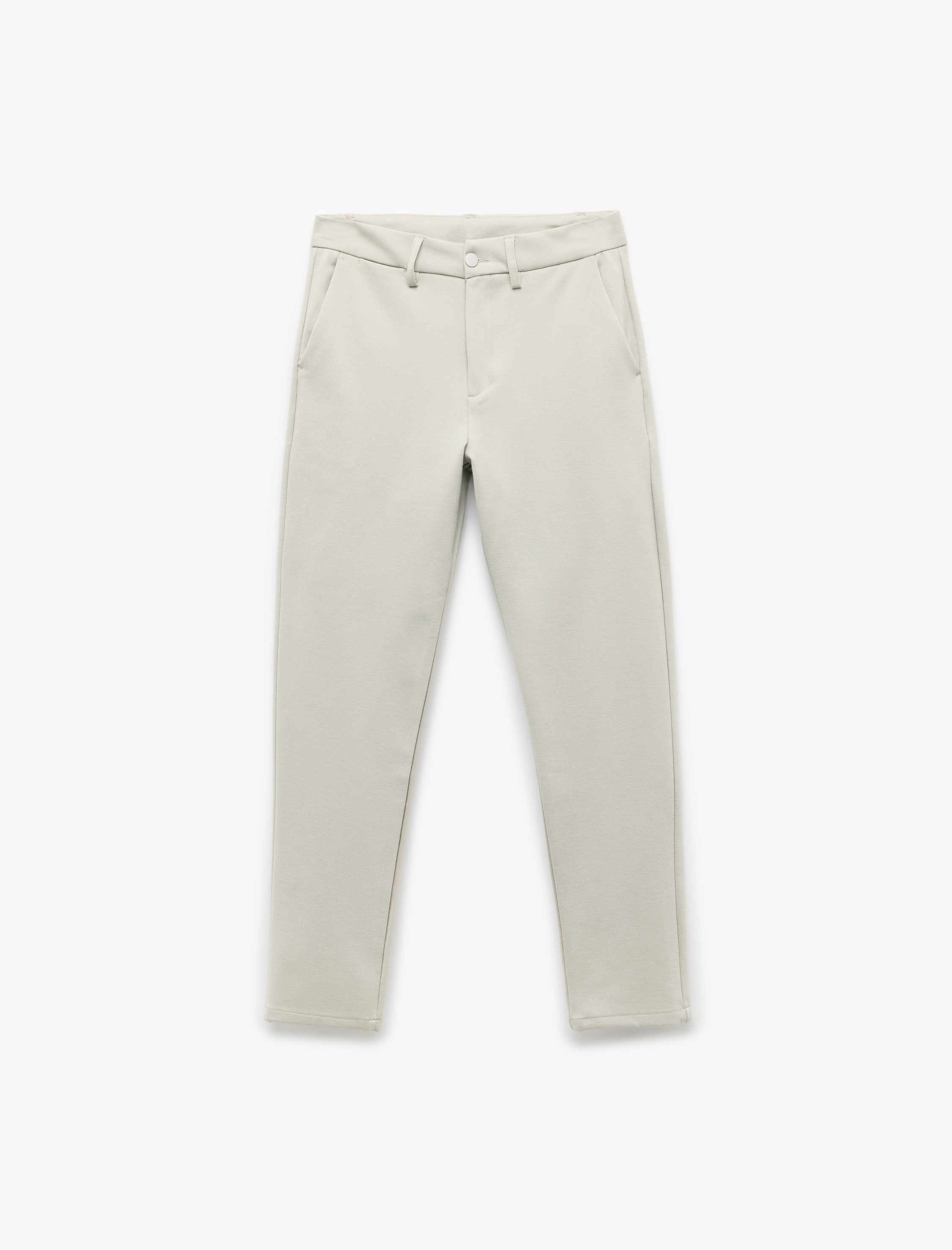 Cep Detaylı Düğmeli Slim Fit Kumaş Pantolon