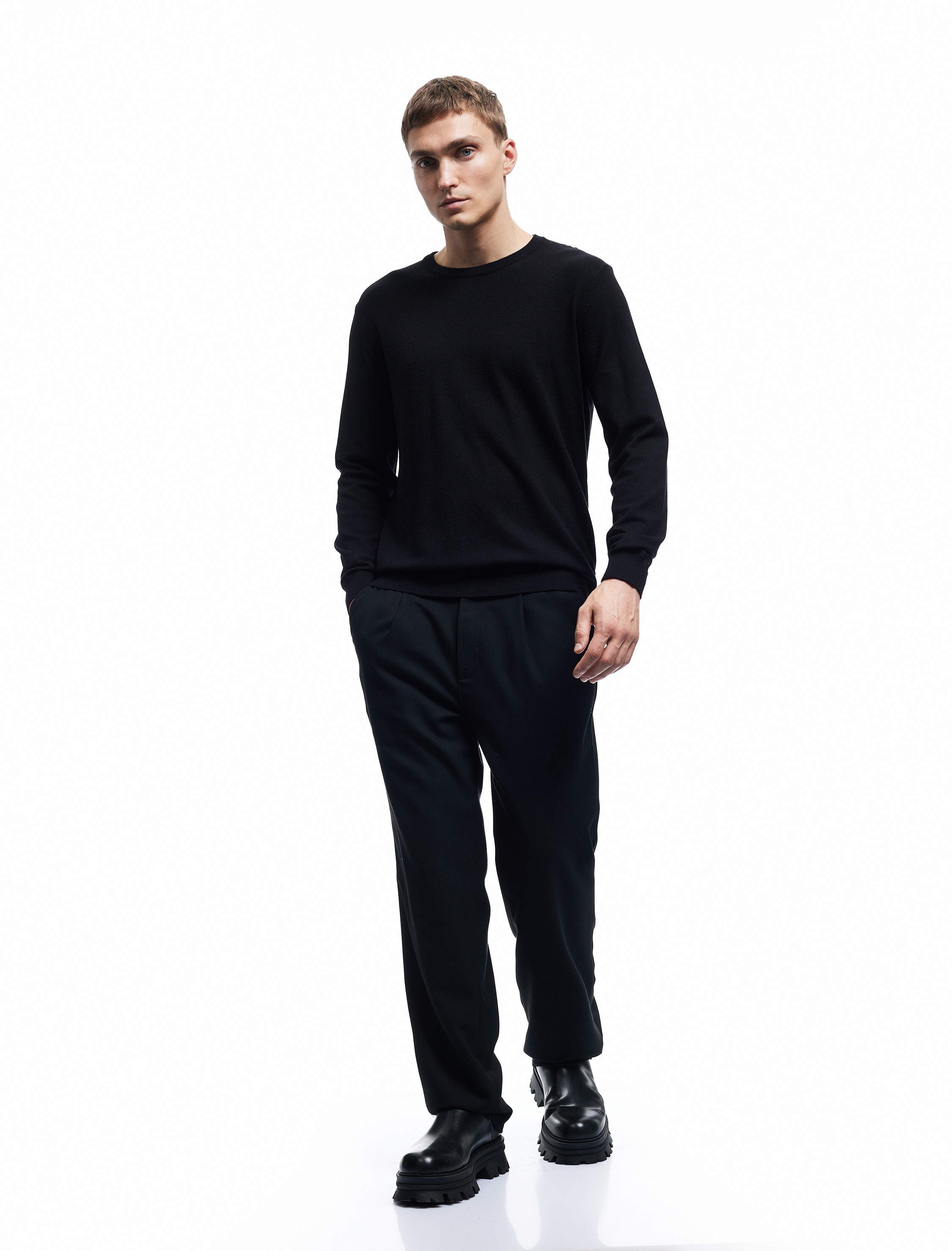   Uzun Kollu Bisiklet Yaka Basic Triko Kazak