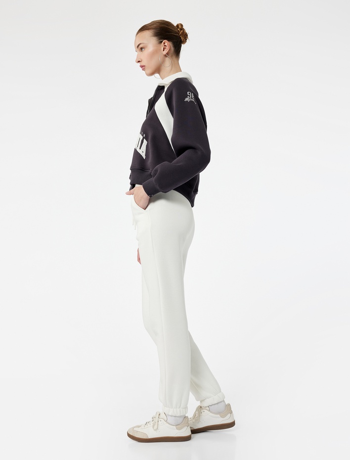  Şardonlu Cepli Beli Bağcıklı Rahat Kalıp Jogger Eşofman Altı