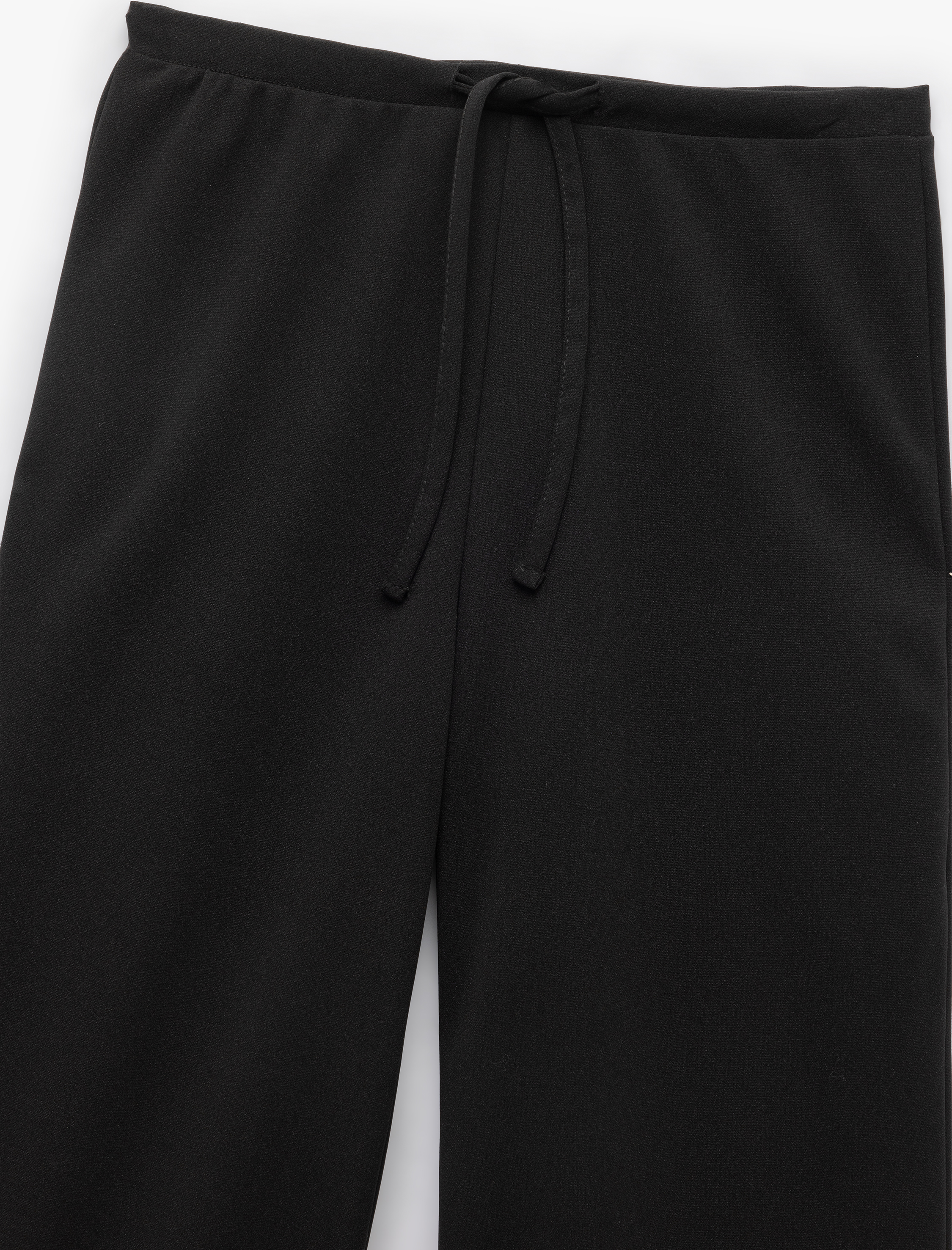   Beli Bağcıklı Yüksek Bel Geniş Paça Scuba Pantolon