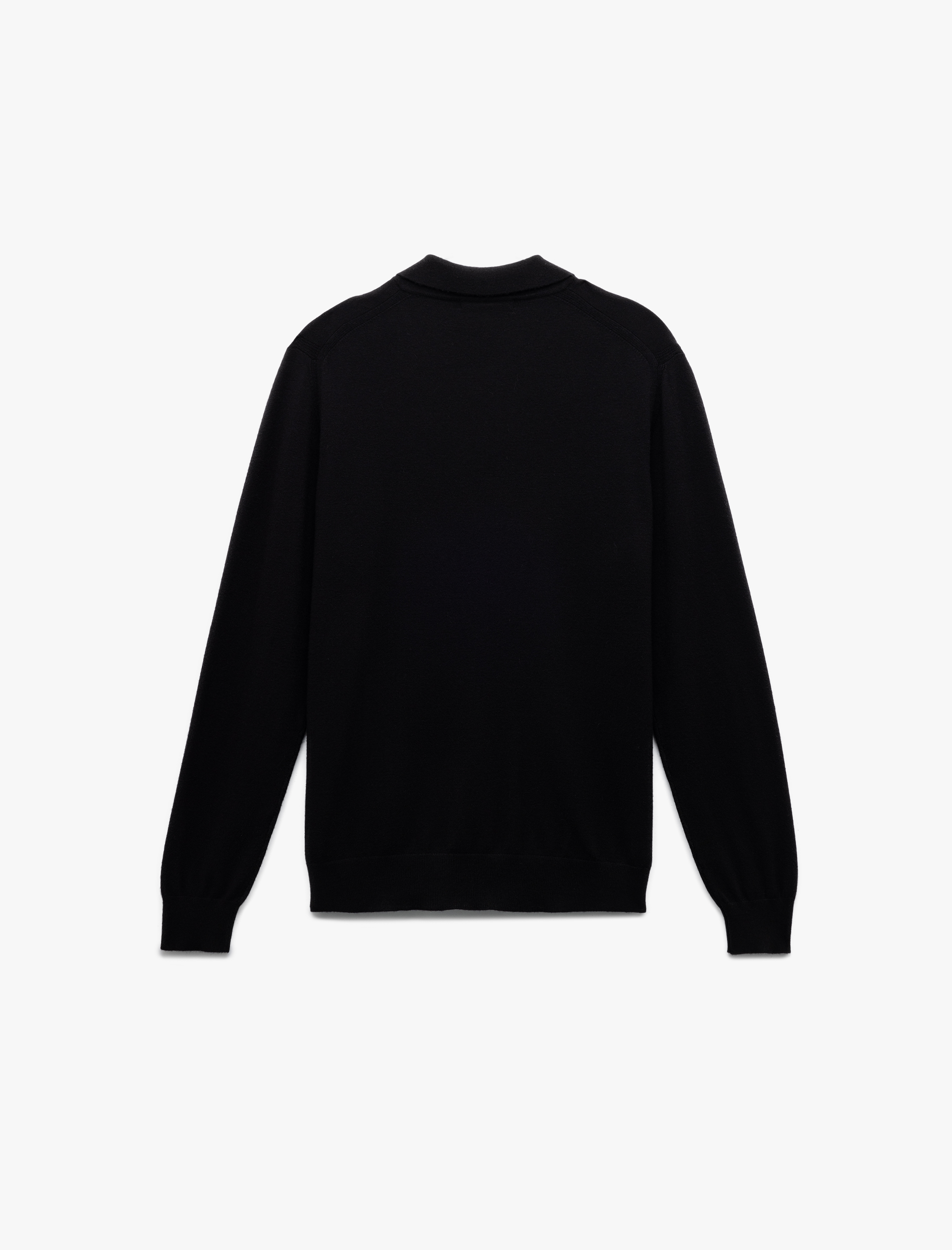 Uzun Kollu Düğmeli Polo Yaka Triko Kazak