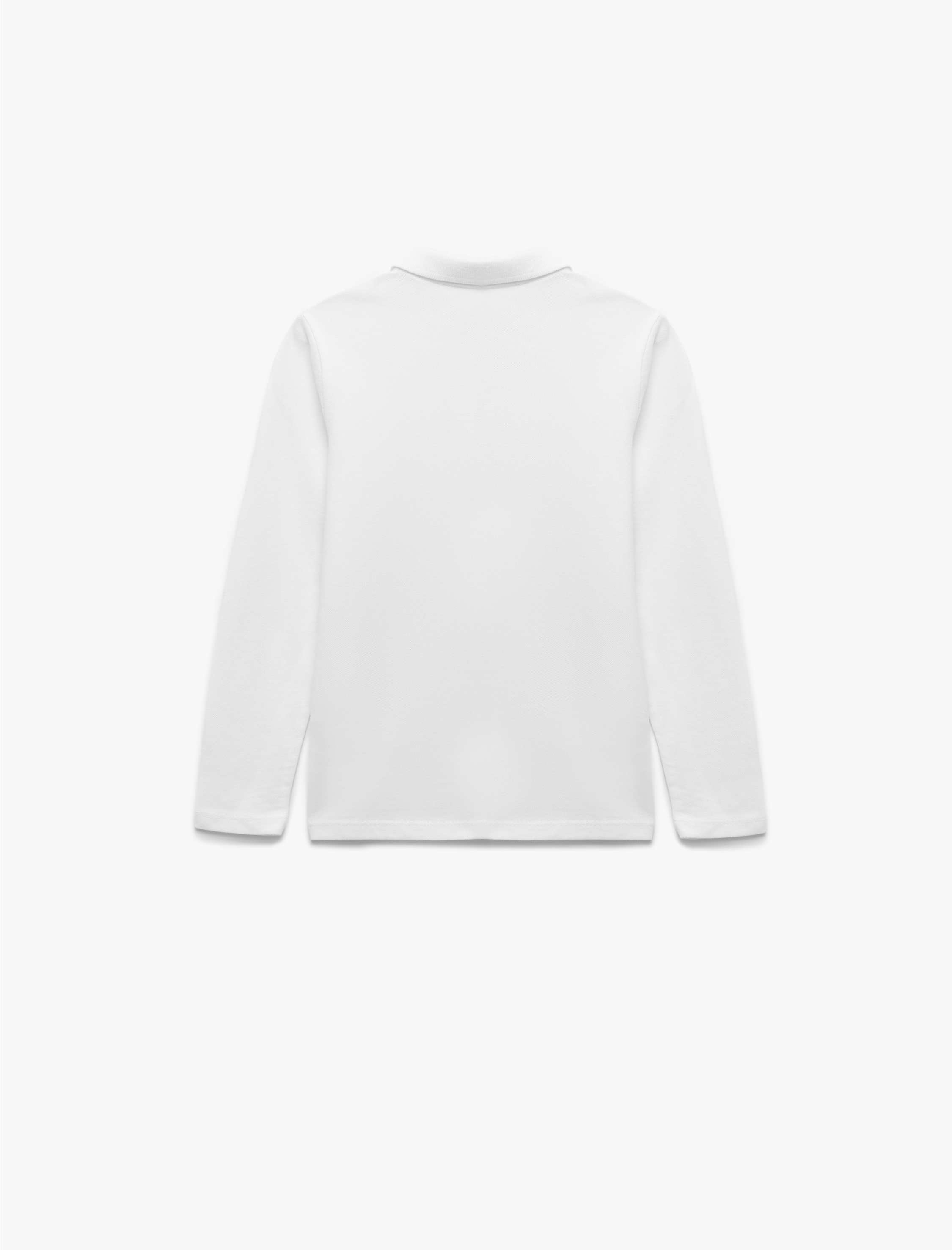 Kız Çocuk Uzun Kollu Pamuklu Basic Polo Yaka Okul Tişörtü