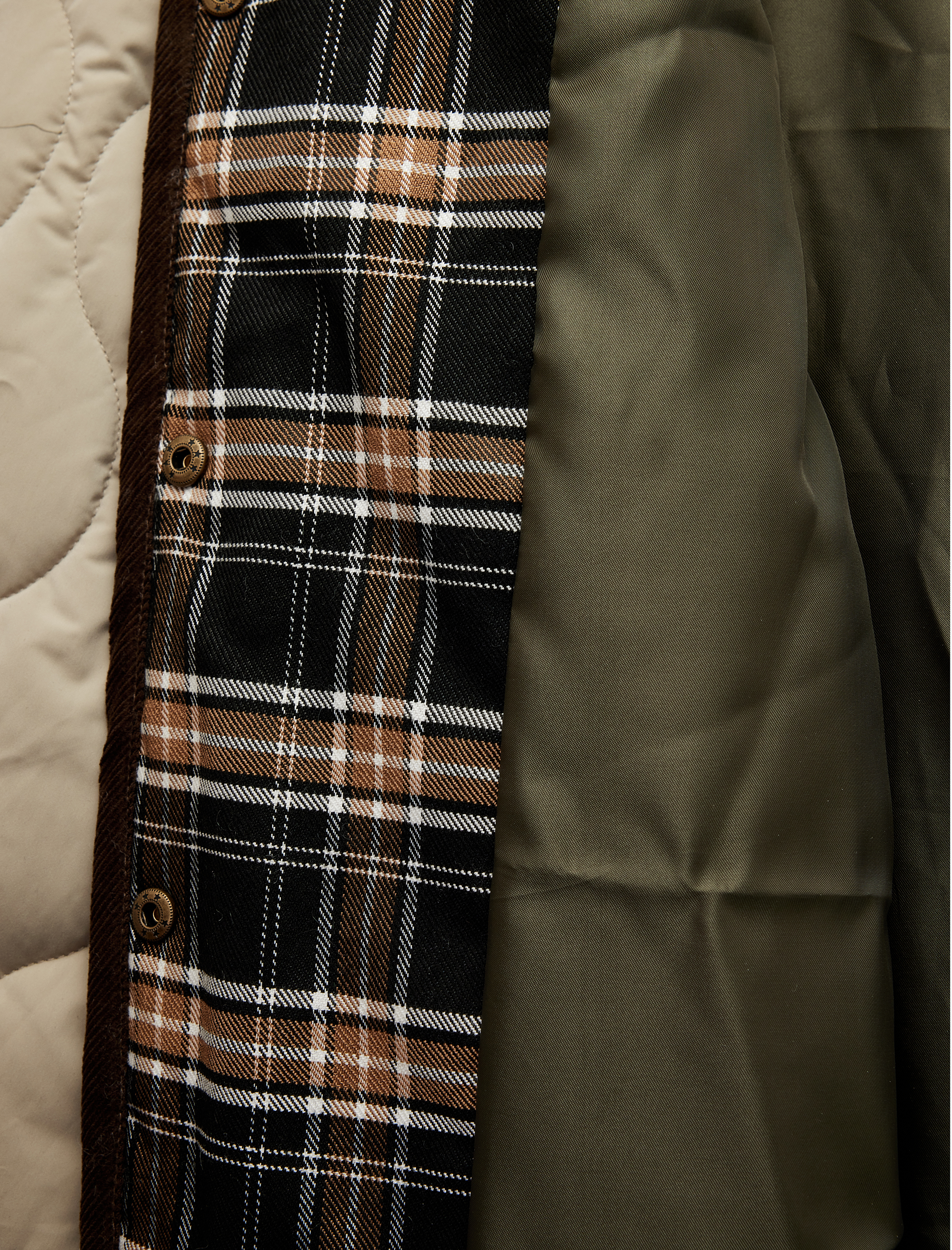   Uzun Kollu Klasik Yaka Çıtçıt Düğmeli Cepli Kapitone Ceket