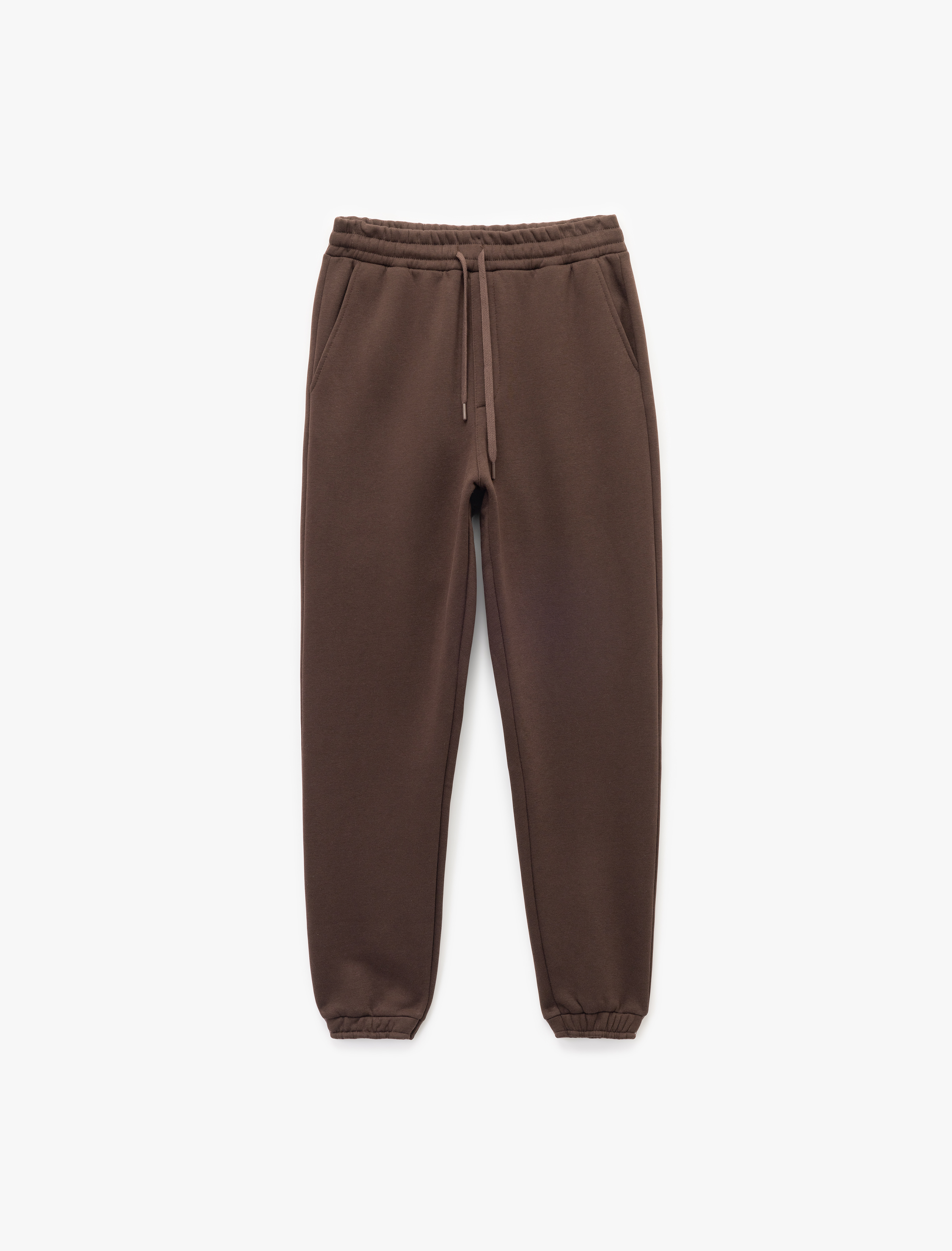   Beli Bağcıklı Şardonlu Cep Detaylı Jogger Kışlık Eşofman Altı