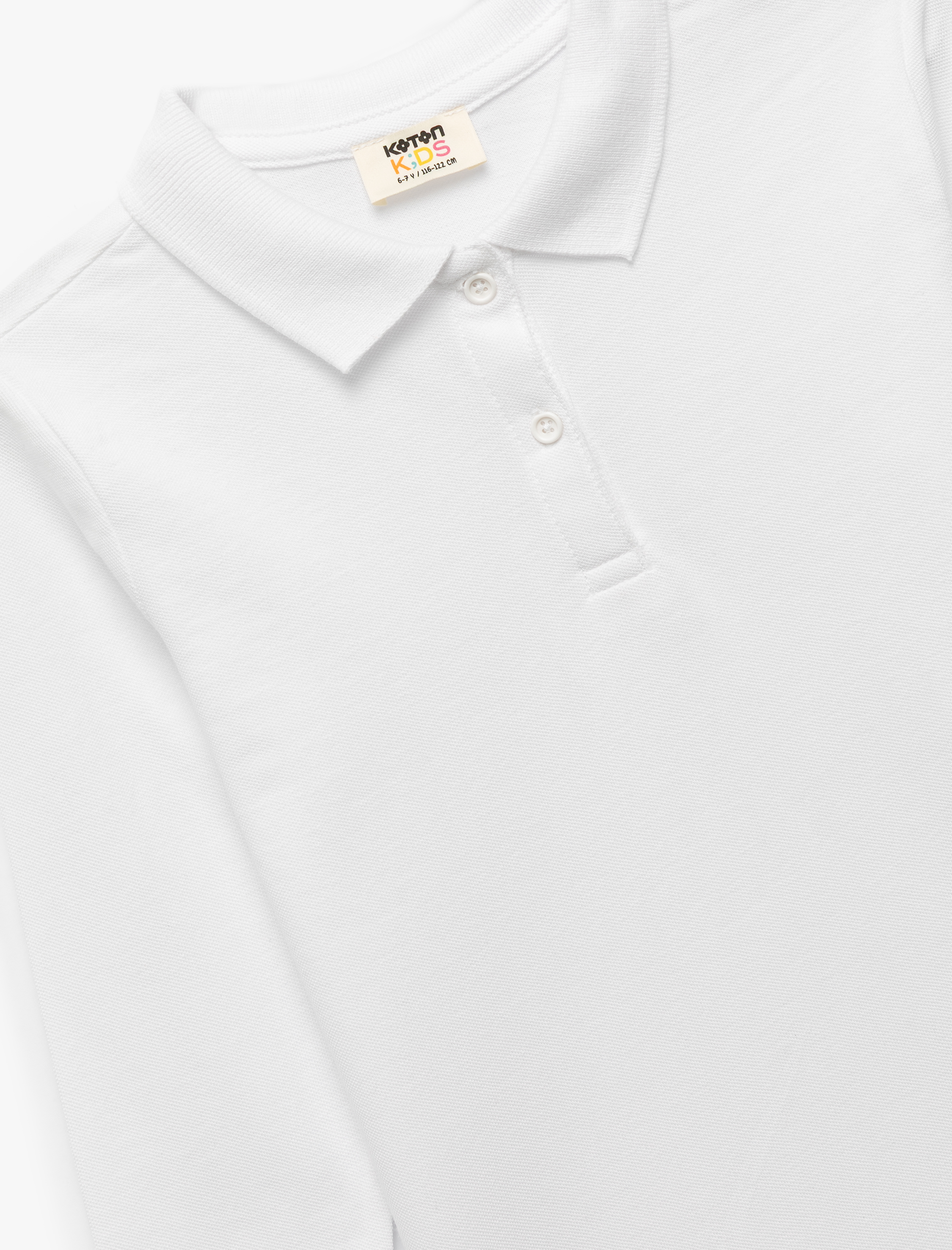 Kız Çocuk Uzun Kollu Pamuklu Basic Polo Yaka Okul Tişörtü