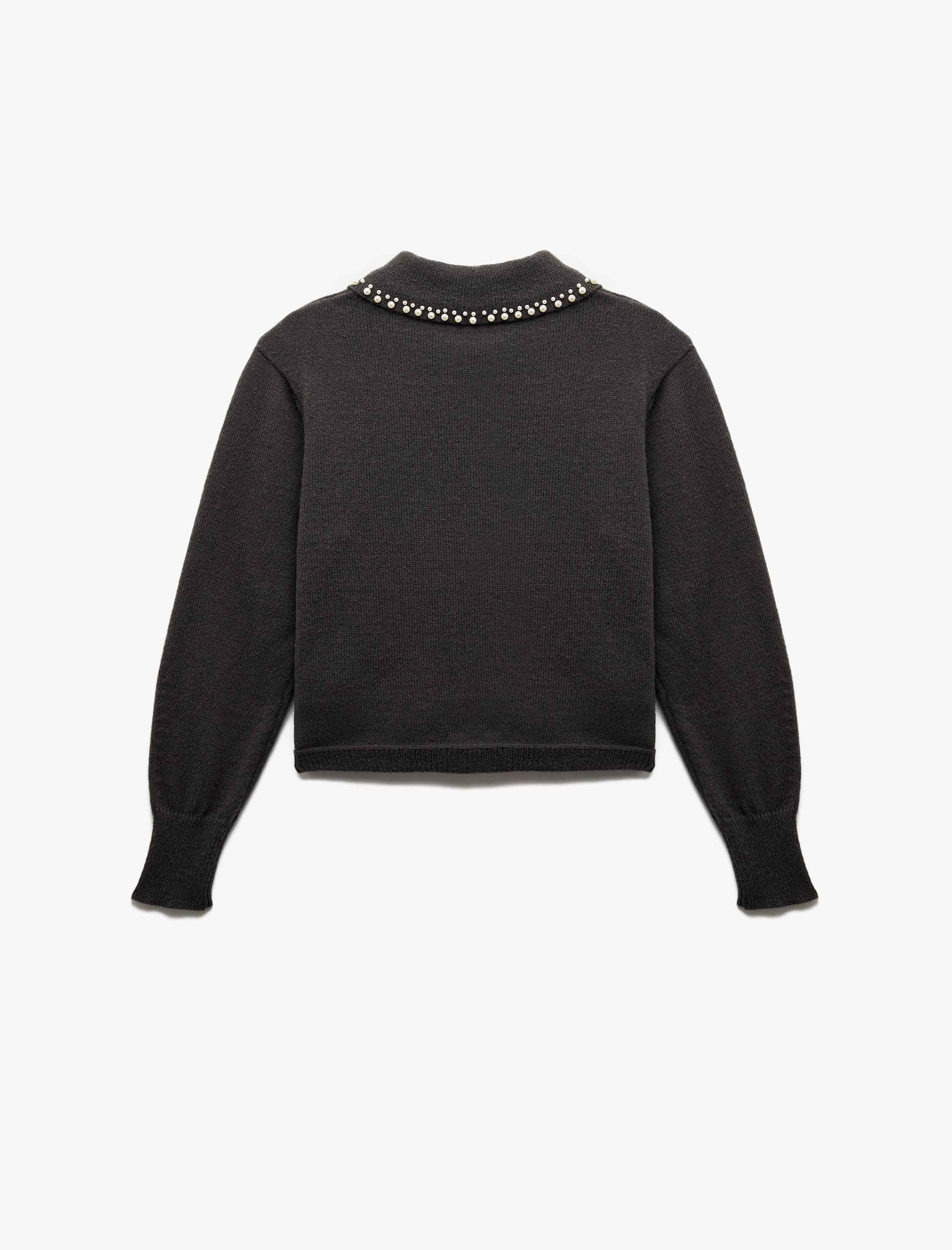   İnci Detaylı Bebe Yaka Uzun Kollu Triko Kazak