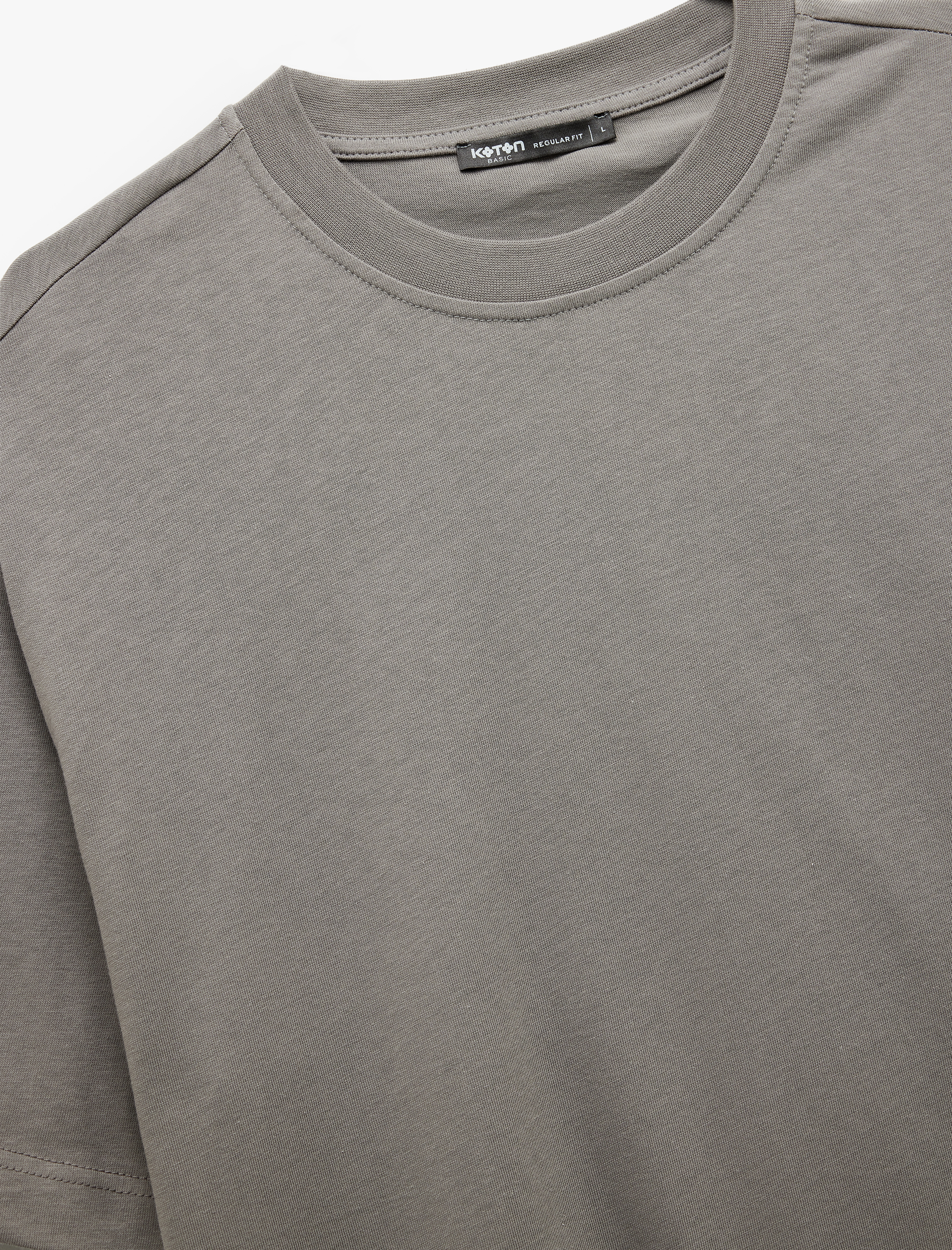   Kısa Kollu Bisiklet Yaka Pamuklu Basic Oversize Tişört