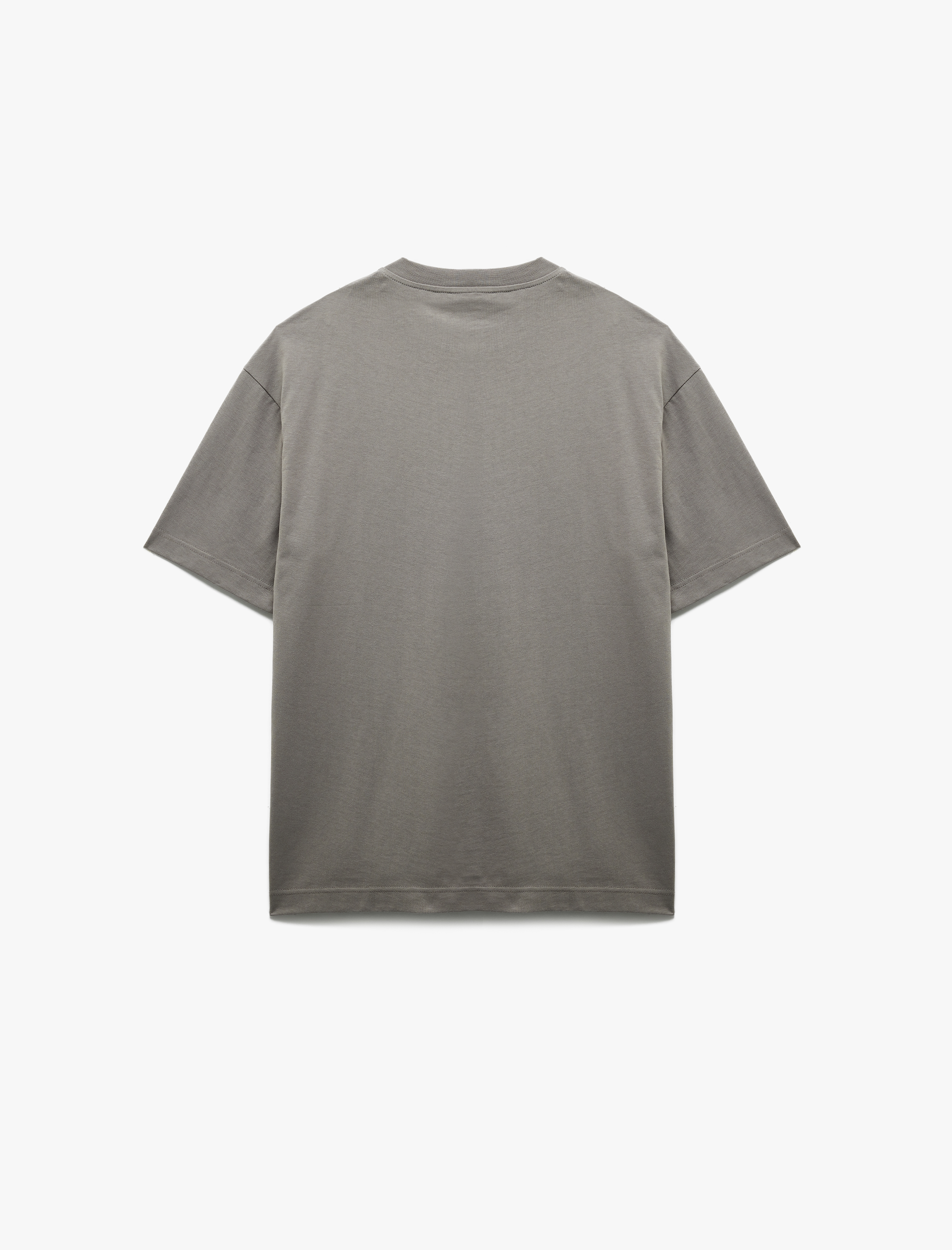   Kısa Kollu Bisiklet Yaka Pamuklu Basic Oversize Tişört