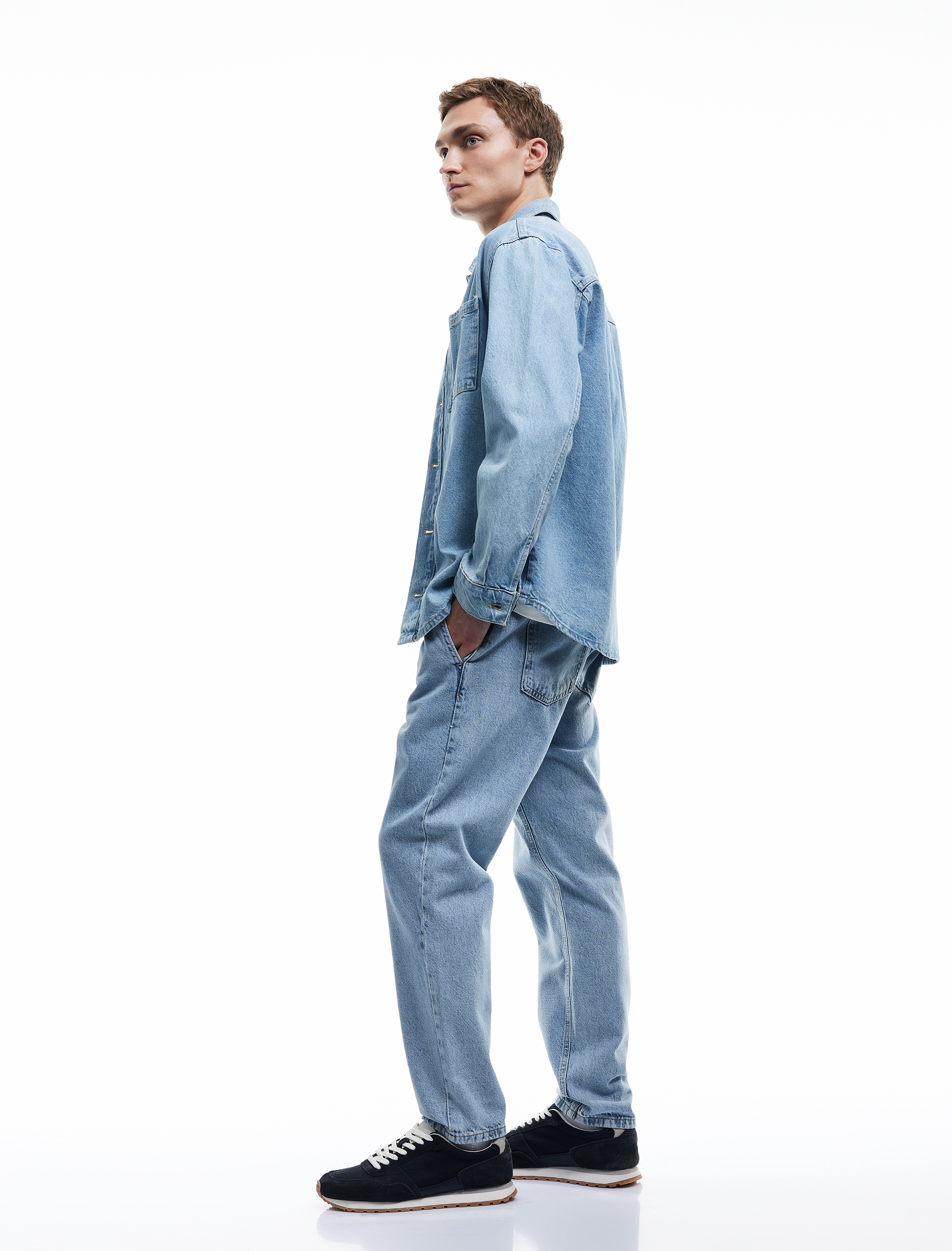   Pamuklu Cep Detaylı Beli Bağcıklı Jean Pantolon