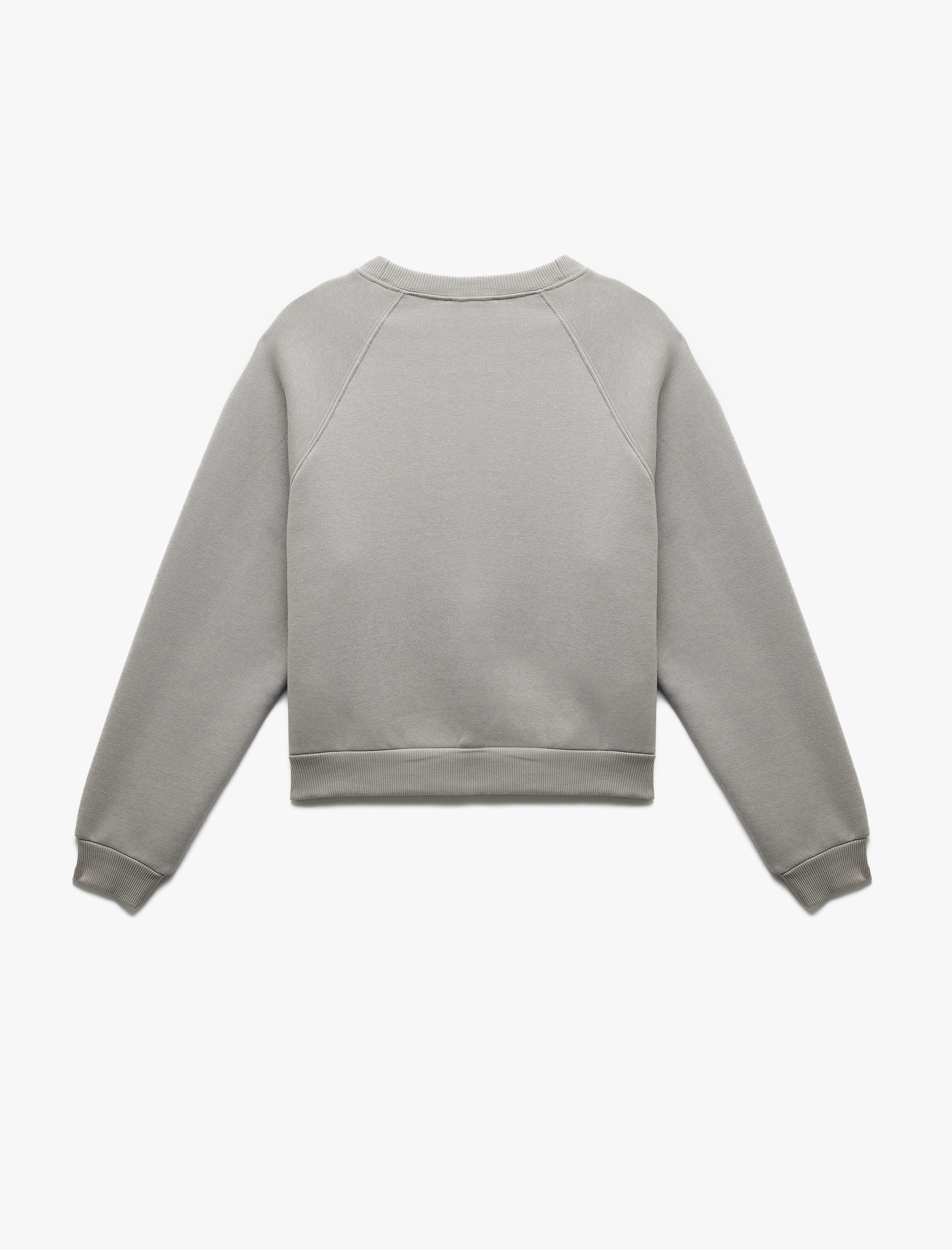   Pamuklu Bisiklet Yaka Şardonlu Sweatshirt