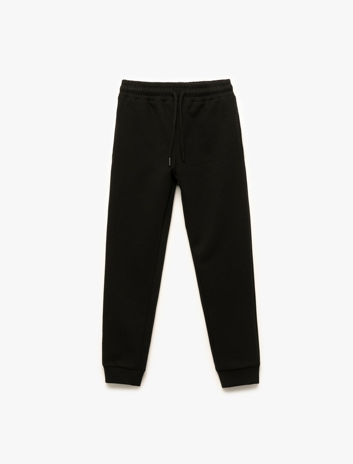 Erkek Çocuk Beli Lastikli Cepli Şardonlu Basic Jogger Eşofman Altı