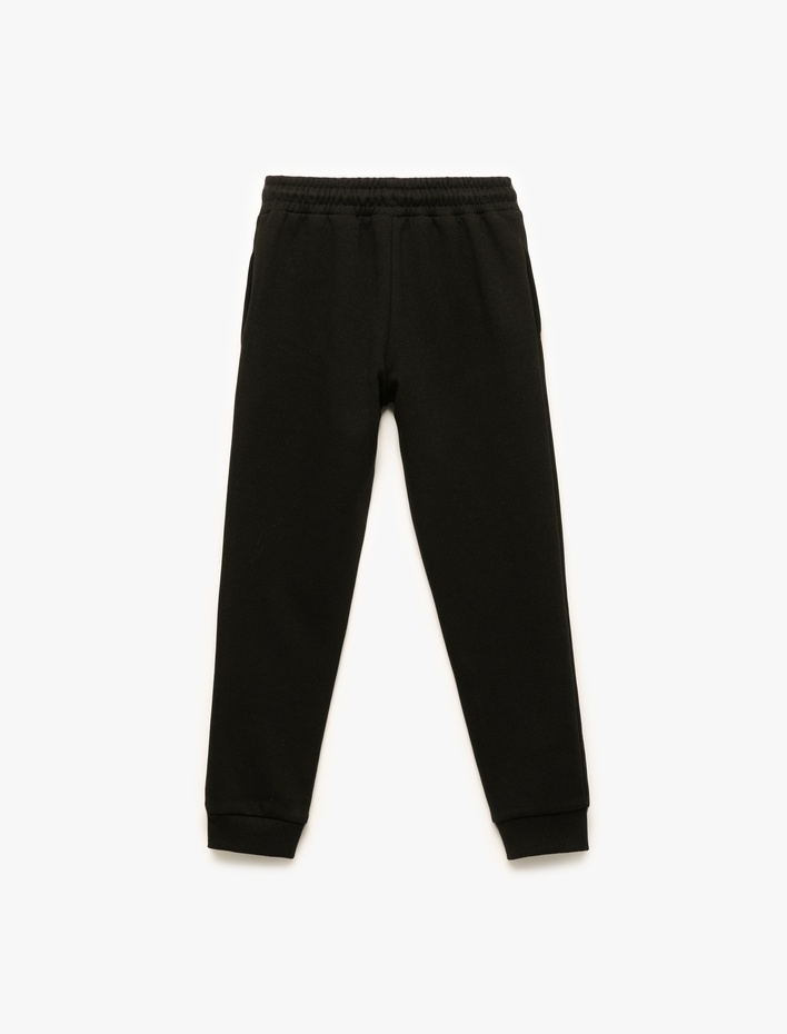 Erkek Çocuk Beli Lastikli Cepli Şardonlu Basic Jogger Eşofman Altı