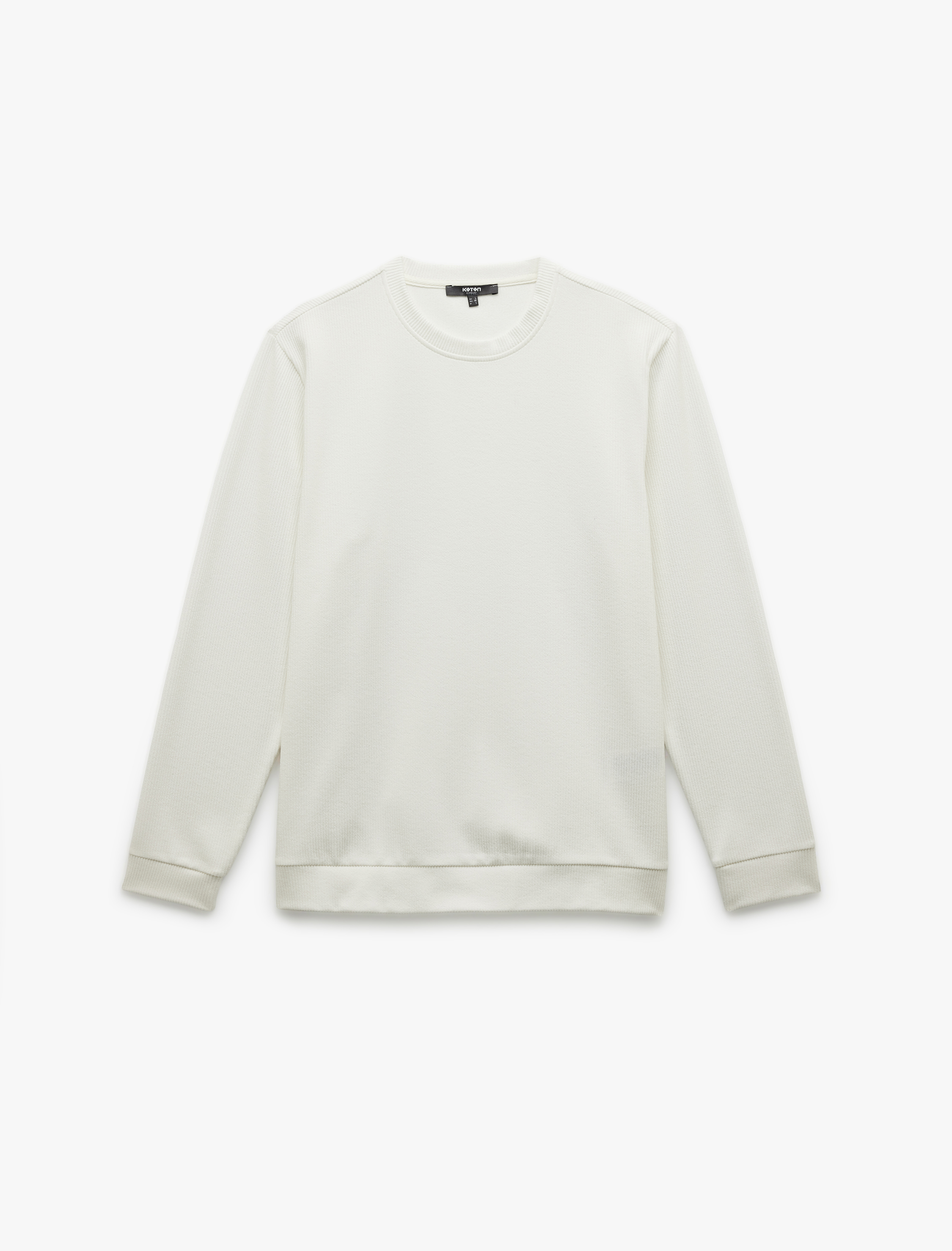   Uzun Kollu Bisiklet Yaka Basic Sweatshirt