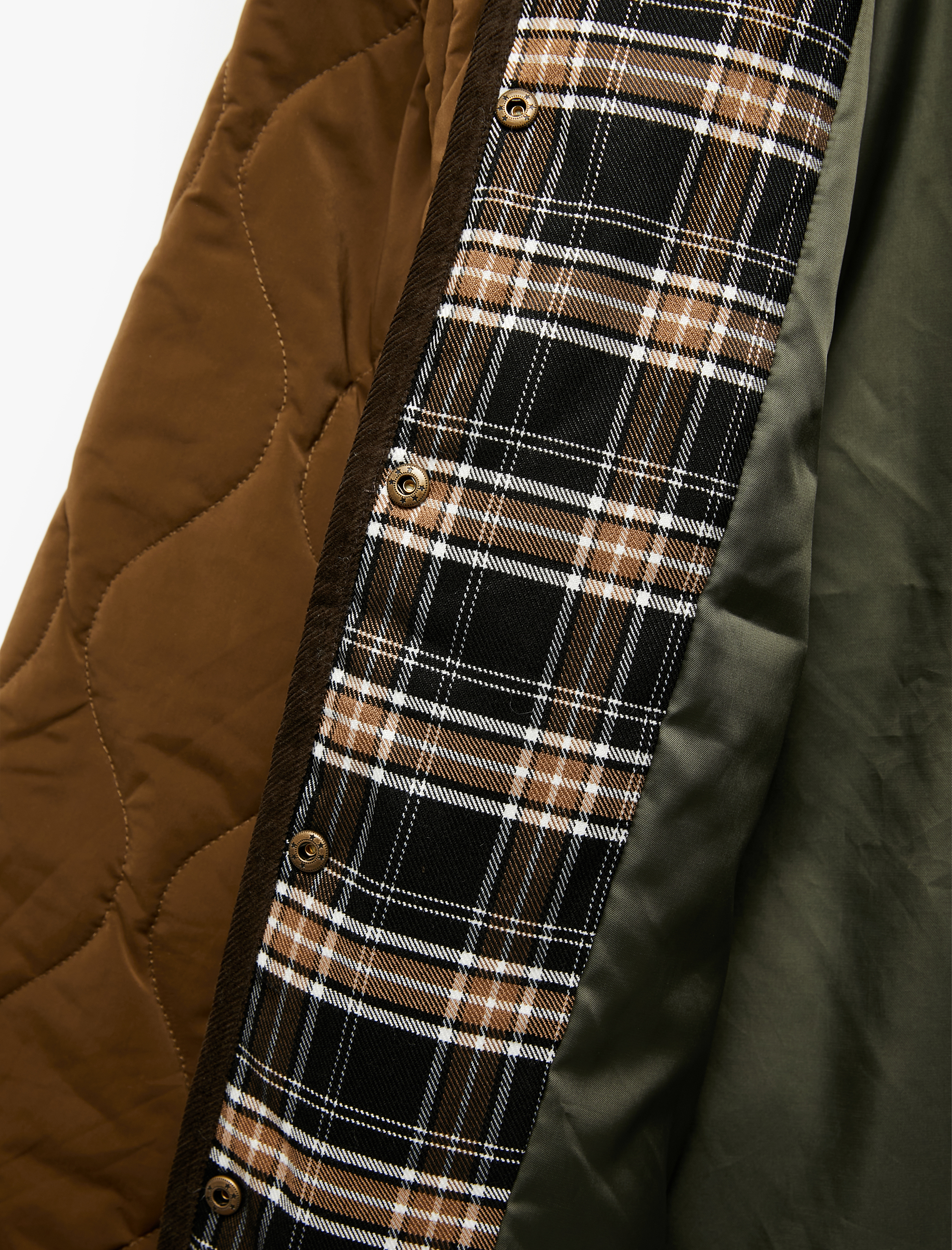   Uzun Kollu Klasik Yaka Çıtçıt Düğmeli Cepli Kapitone Ceket