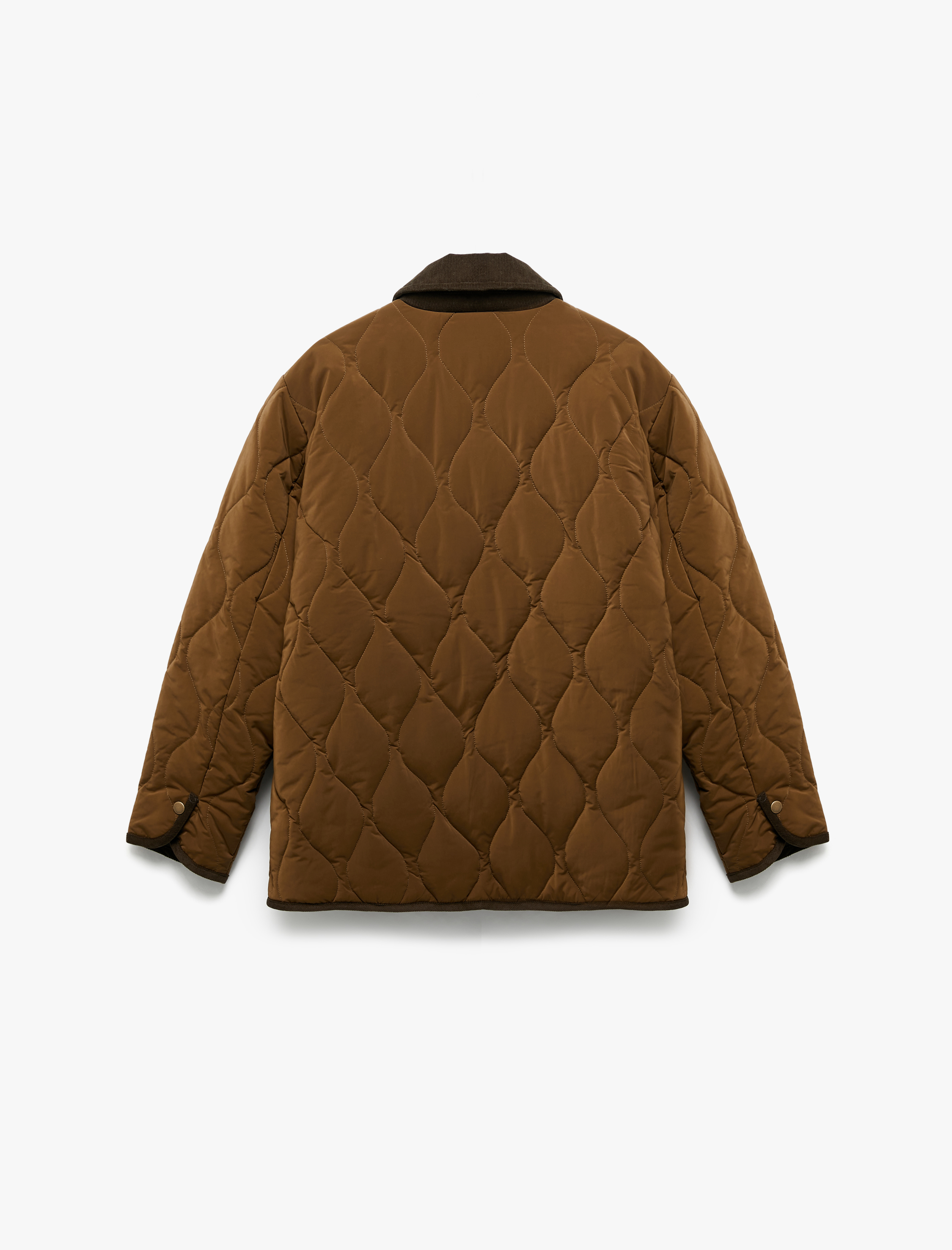   Uzun Kollu Klasik Yaka Çıtçıt Düğmeli Cepli Kapitone Ceket