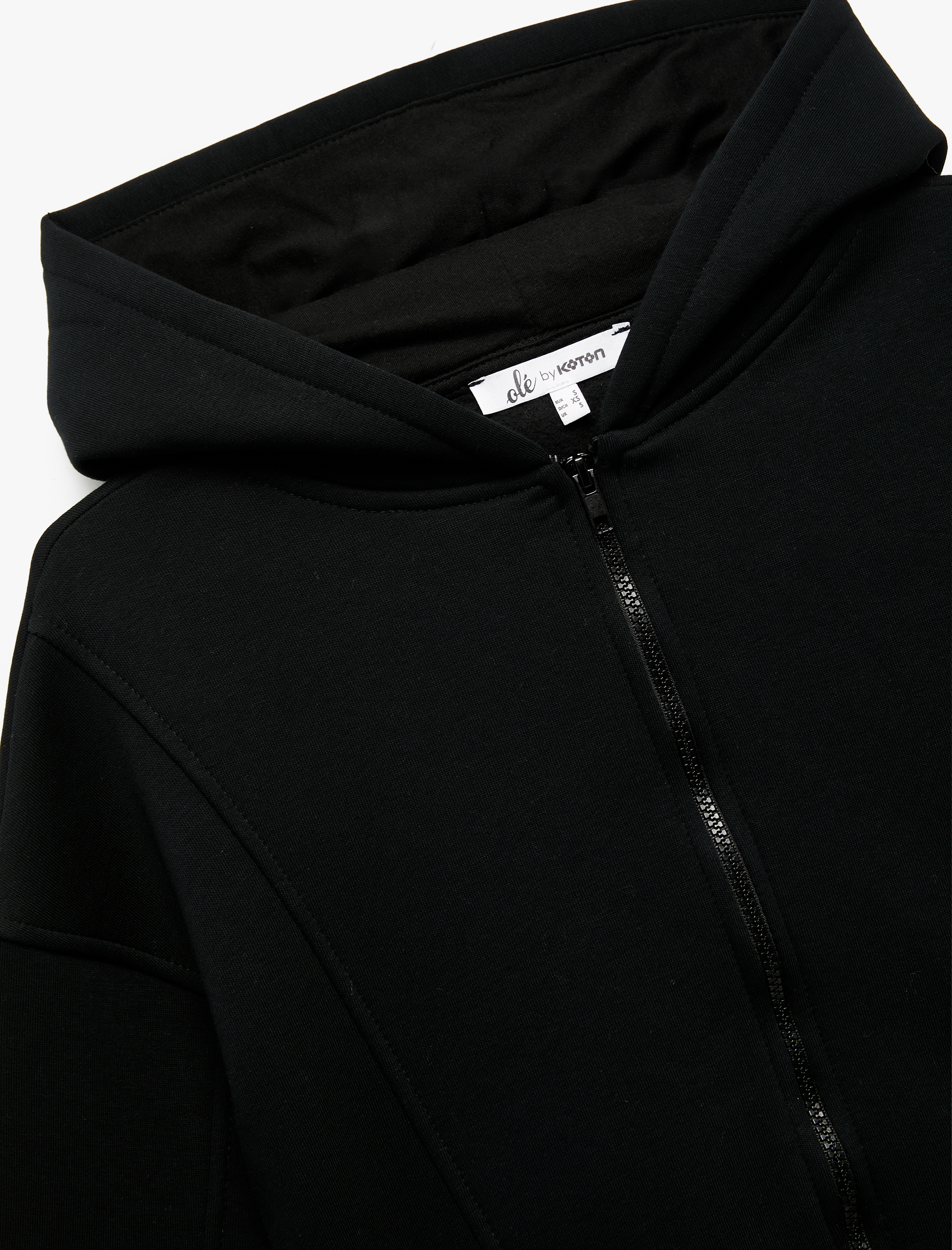   Şardonlu Uzun Kollu Fermuarlı Kapüşonlu Oversize Sweatshirt