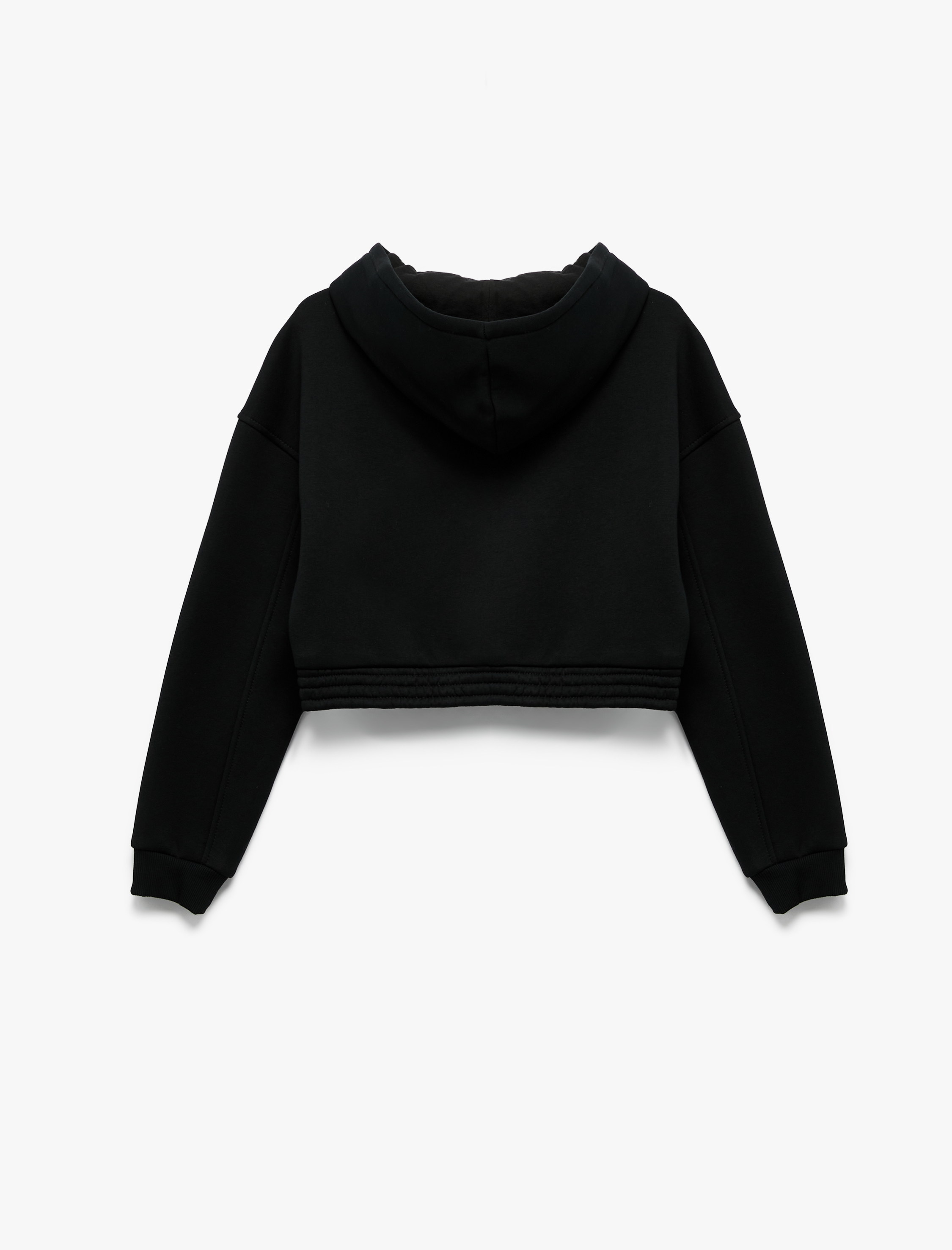   Şardonlu Uzun Kollu Fermuarlı Kapüşonlu Oversize Sweatshirt