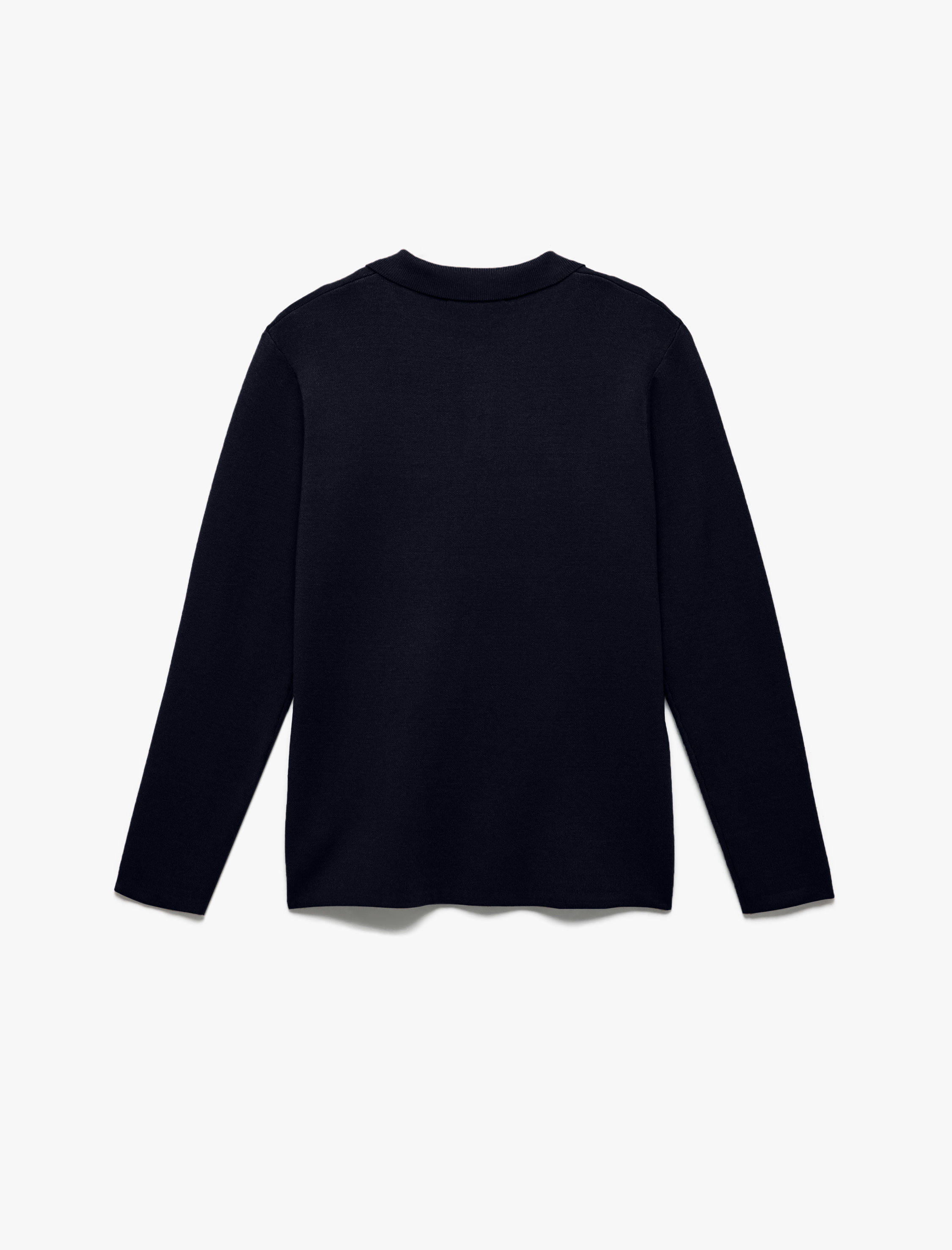   Uzun Kollu Düğmeli Polo Yaka Triko Kazak