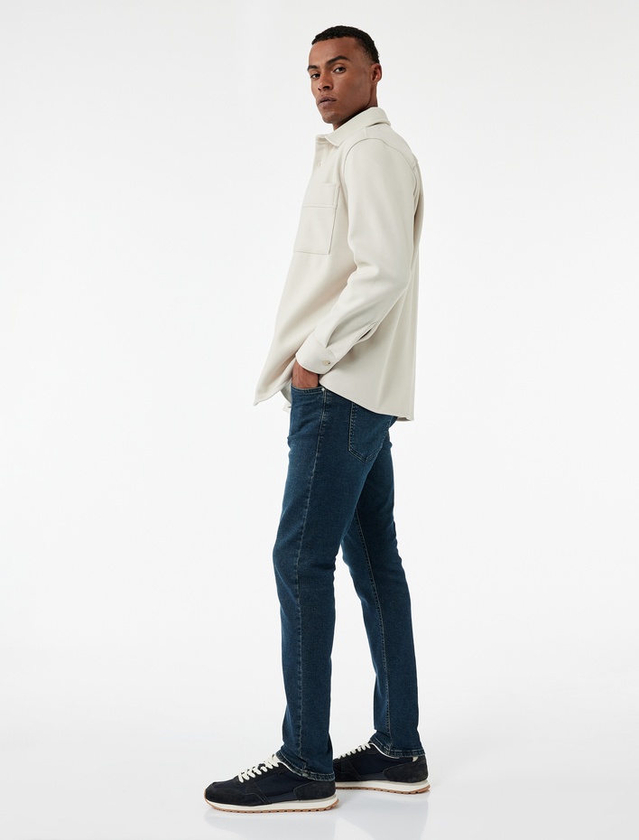  Normal Bel Pamuklu Slim Fit Jean Pantolon - Brad Jean