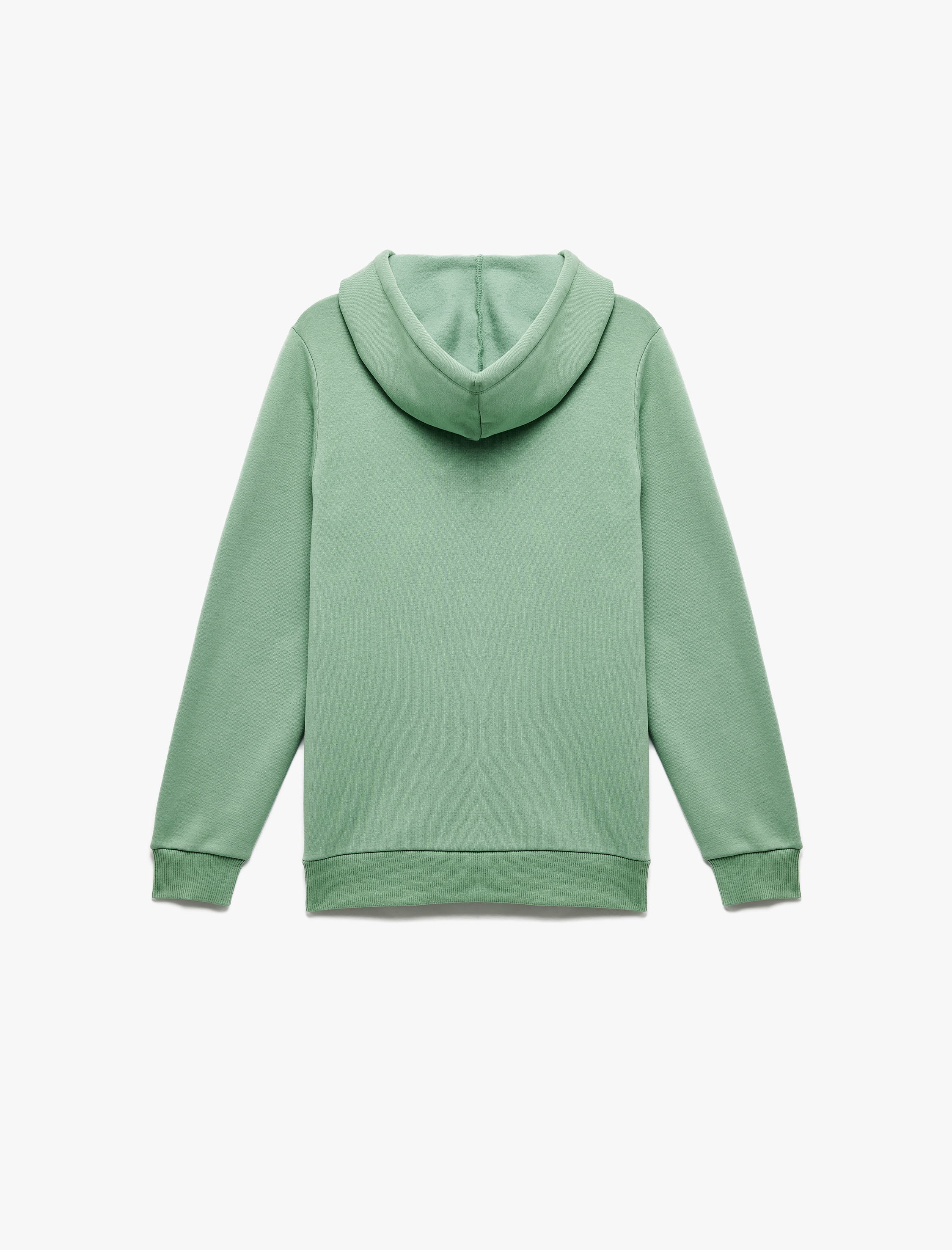   Kanguru Cep Detaylı Şardonlu Kedi Baskılı Kapüşonlu Sweatshirt