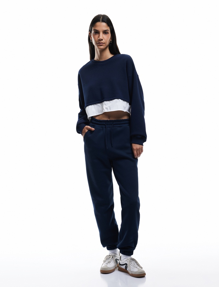  Şardonlu Cepli Beli Bağcıklı Rahat Kalıp Jogger Eşofman Altı