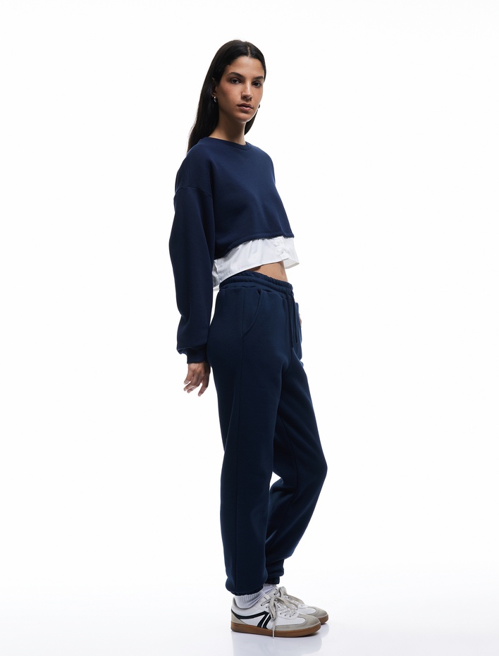  Şardonlu Cepli Beli Bağcıklı Rahat Kalıp Jogger Eşofman Altı