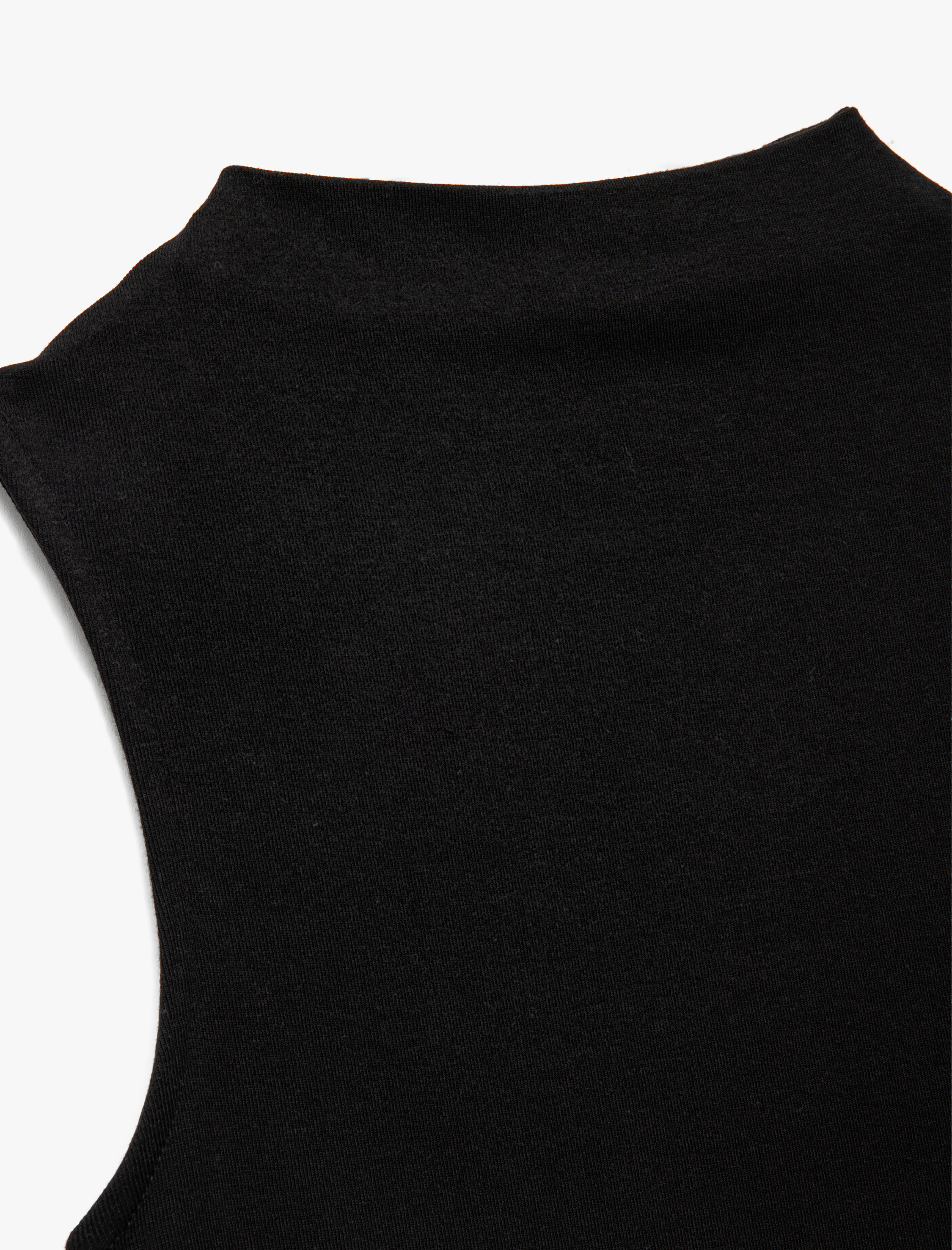   Basic Slim Fit Dik Yaka Modal Kolsuz Bluz