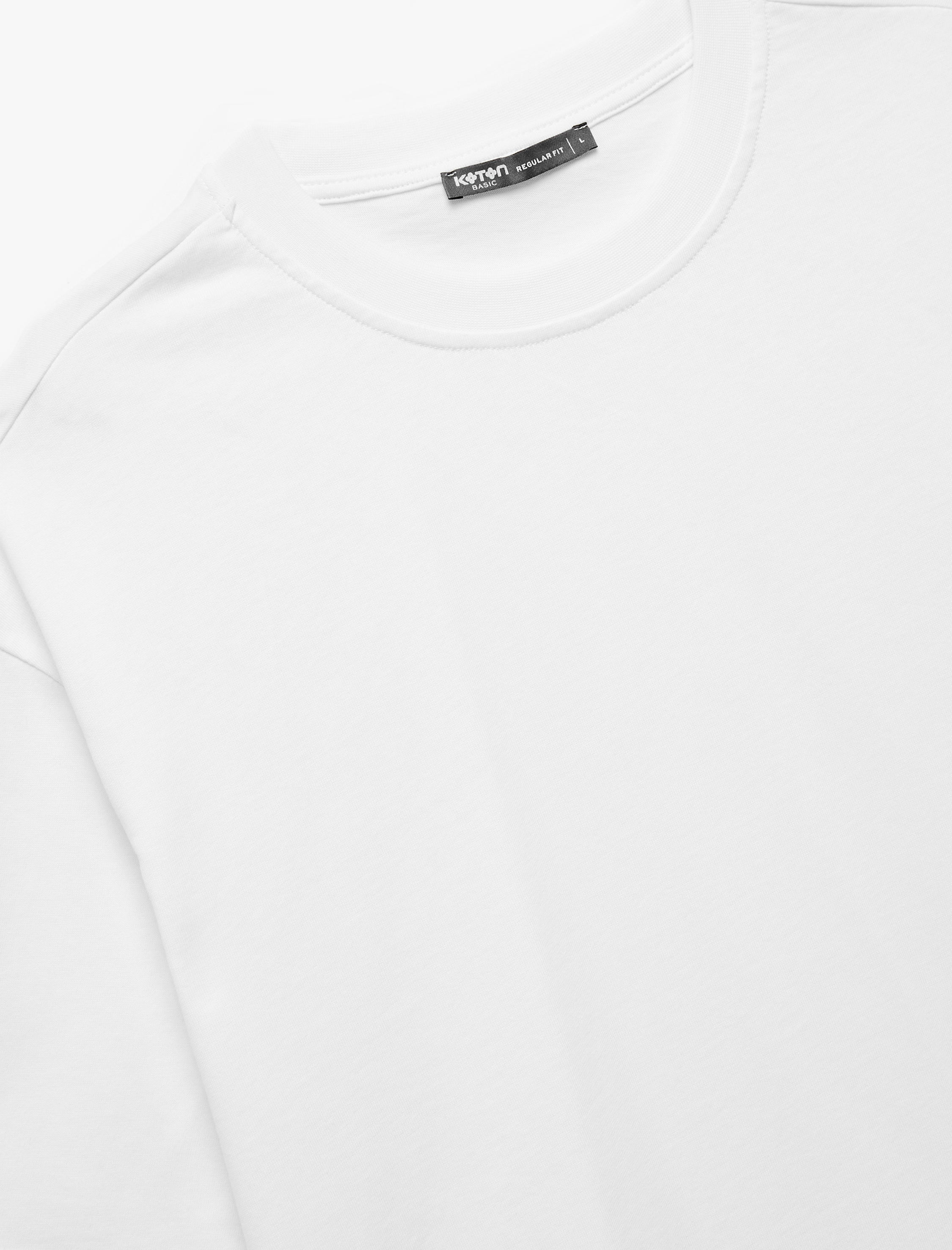   Kısa Kollu Bisiklet Yaka Pamuklu Basic Oversize Tişört