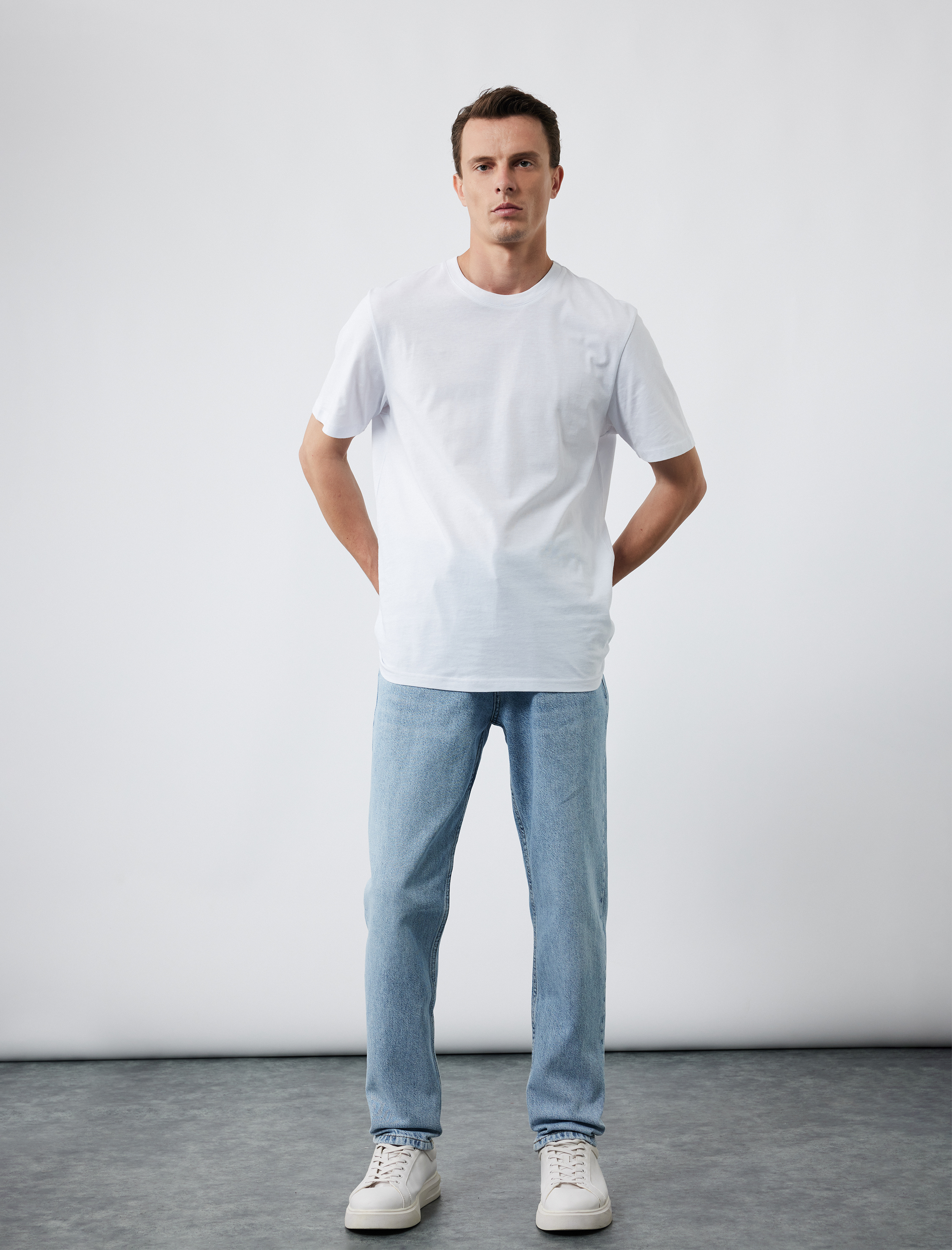   Regular Fit Kısa Kollu Bisiklet Yaka Pamuklu 3'lü Basic Tişört Seti