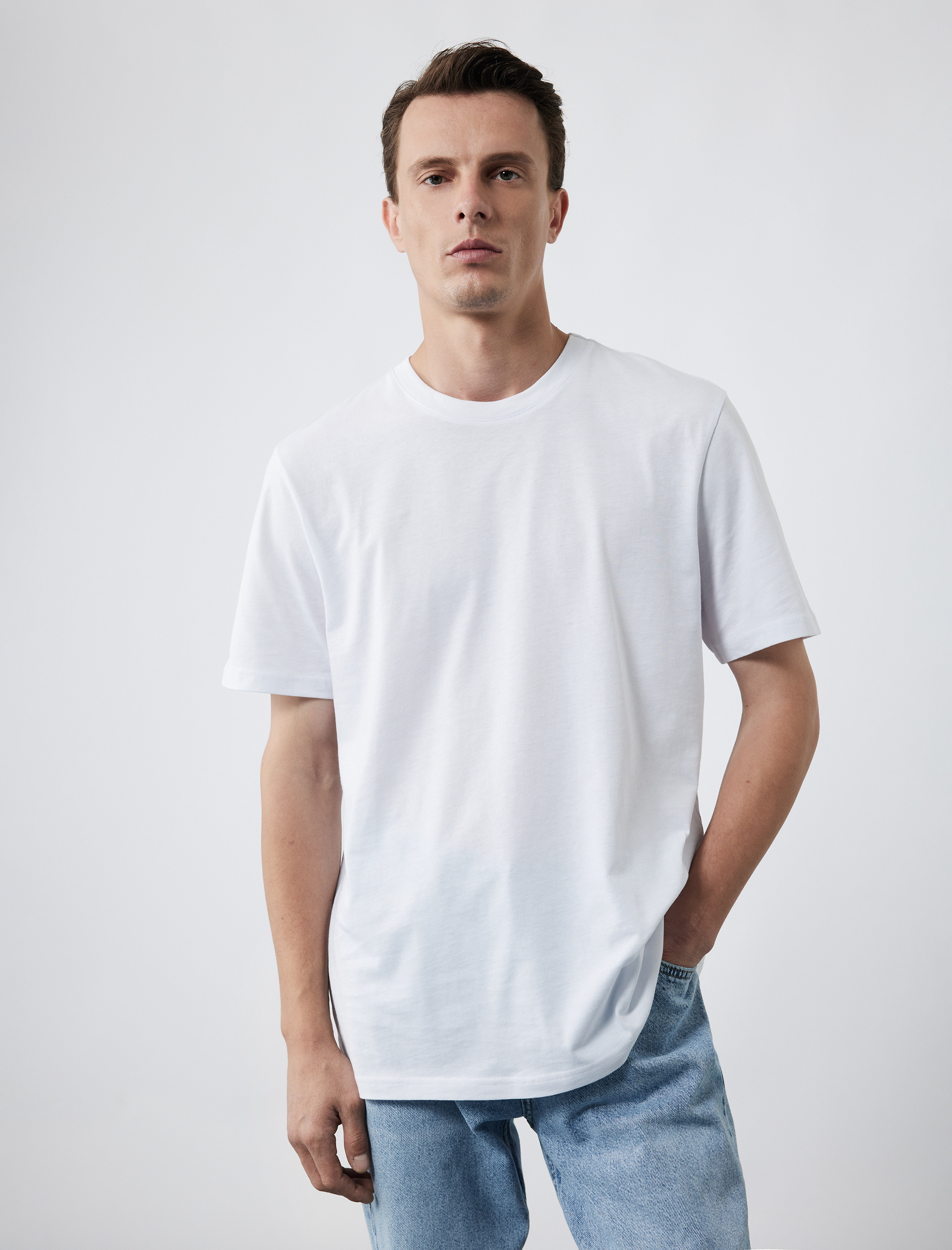   Regular Fit Kısa Kollu Bisiklet Yaka Pamuklu 3'lü Basic Tişört Seti