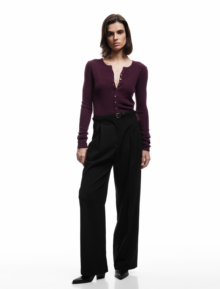  Uzun Kollu Bisiklet Yaka Triko Hırka