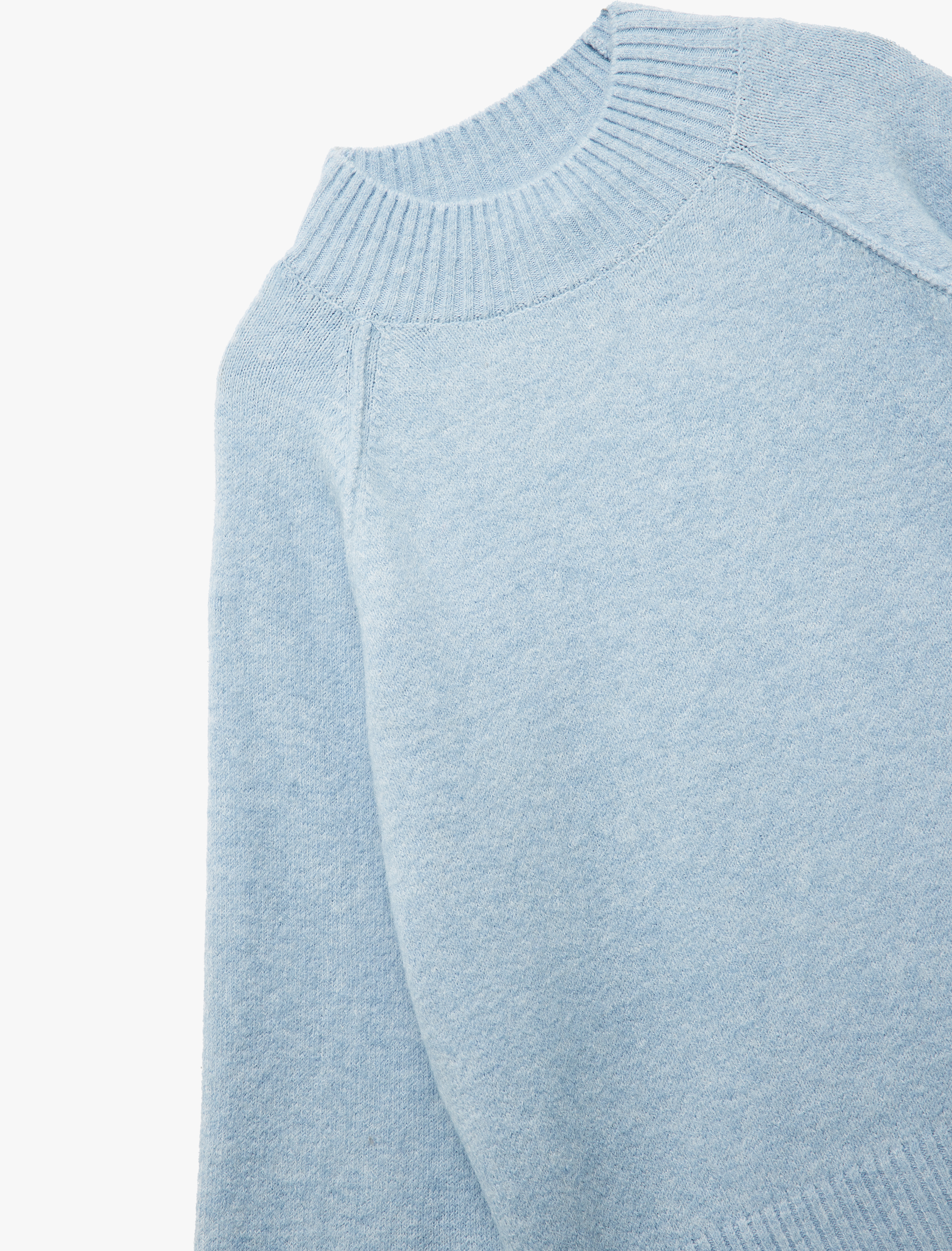   Dik Yaka Uzun Kollu Dikiş Detaylı Triko Kazak