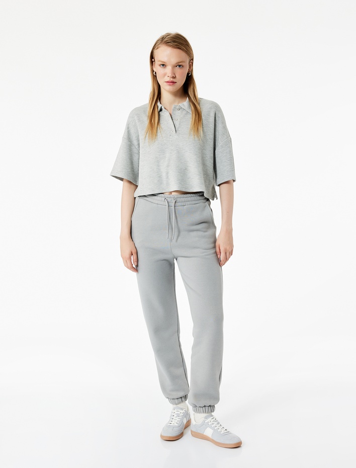  Şardonlu Cepli Beli Bağcıklı Rahat Kalıp Jogger Eşofman Altı