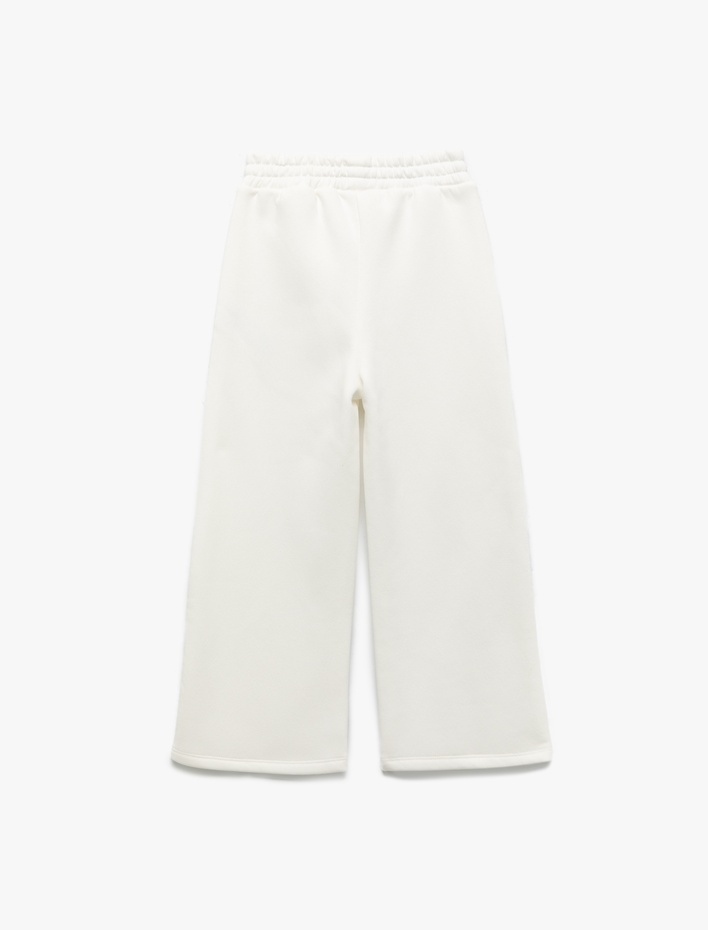 Kız Bebek Beli Lastikli Geniş Paça Şardonlu Eşofman Altı