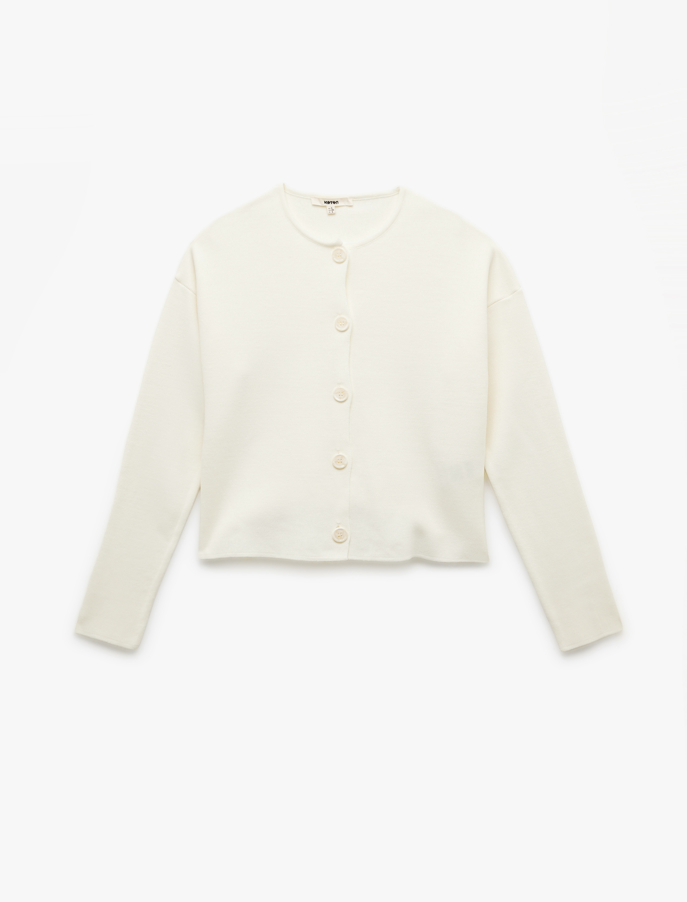   Regular Fit Uzun Kollu Bisiklet Yaka Triko Hırka