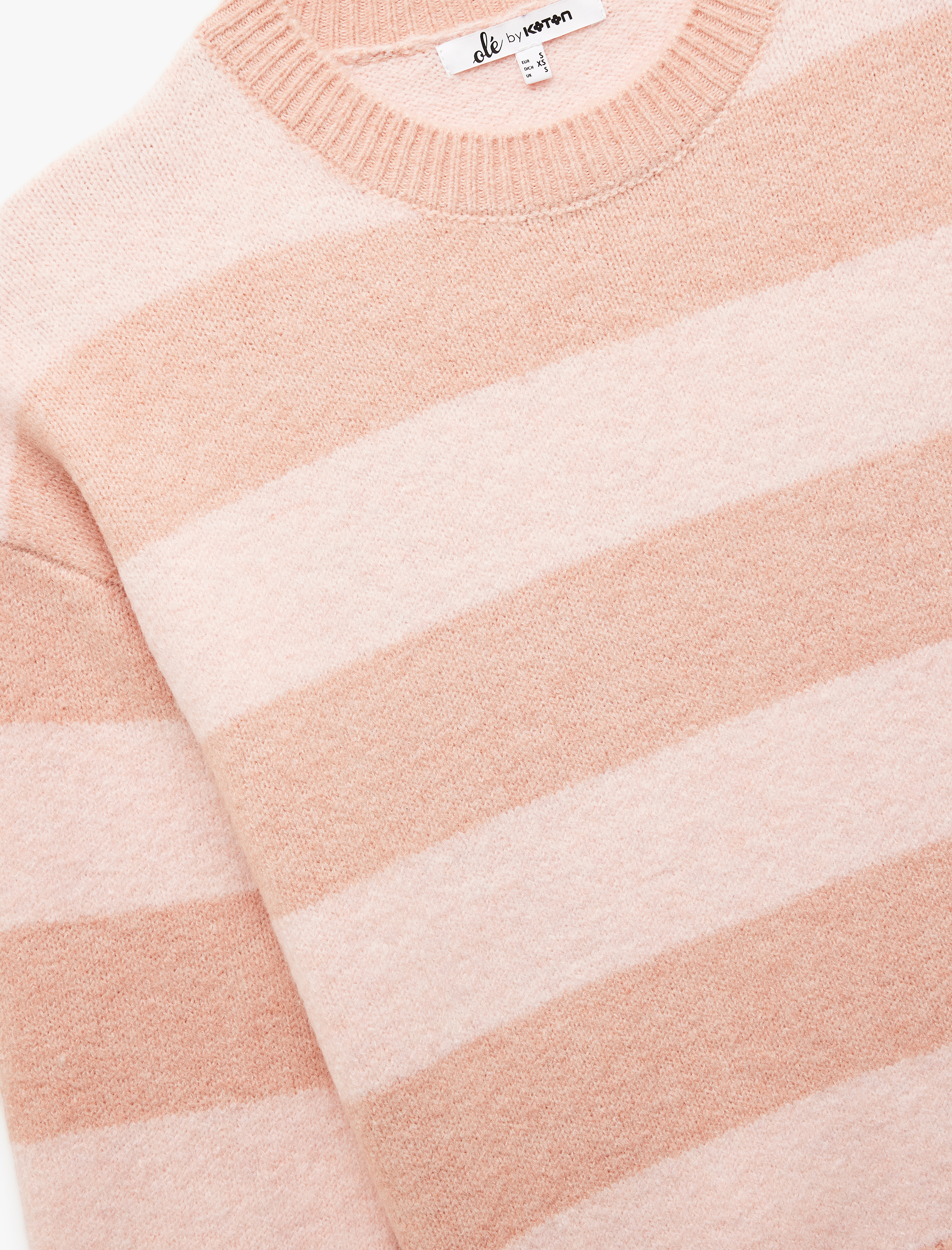   Uzun Kollu Bisiklet Yaka Çizgili Triko Kazak